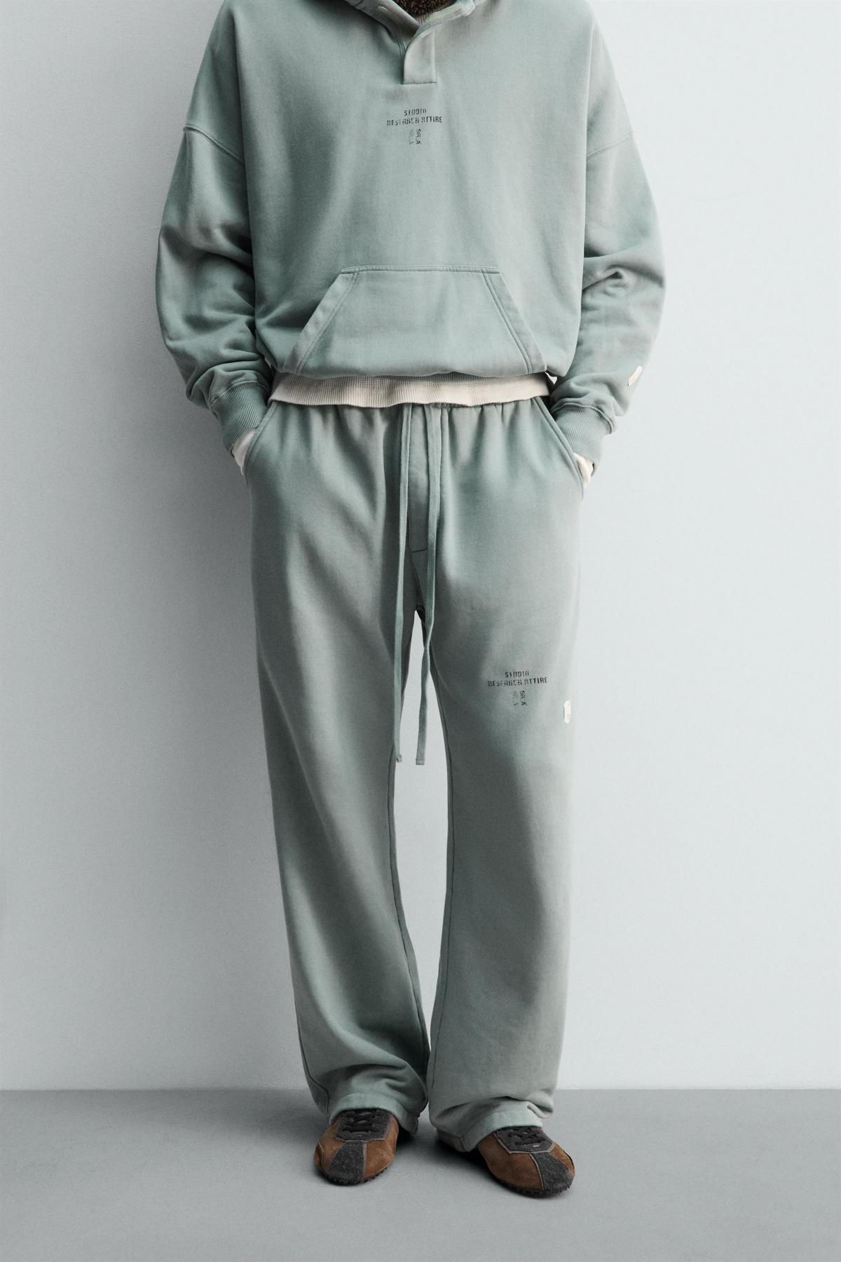 자라 테크니컬 와이드핏 조거 팬츠 0722/329 TURQUOISE - 상세 이미지 3