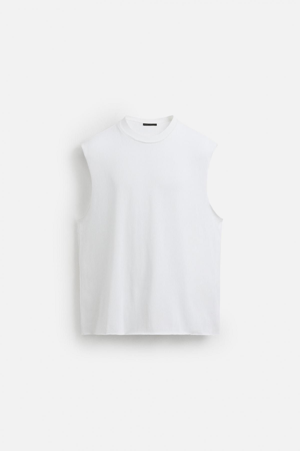 자라 미니멀 니트 민소매 탱크탑 4231/314 WHITE - 메인 이미지