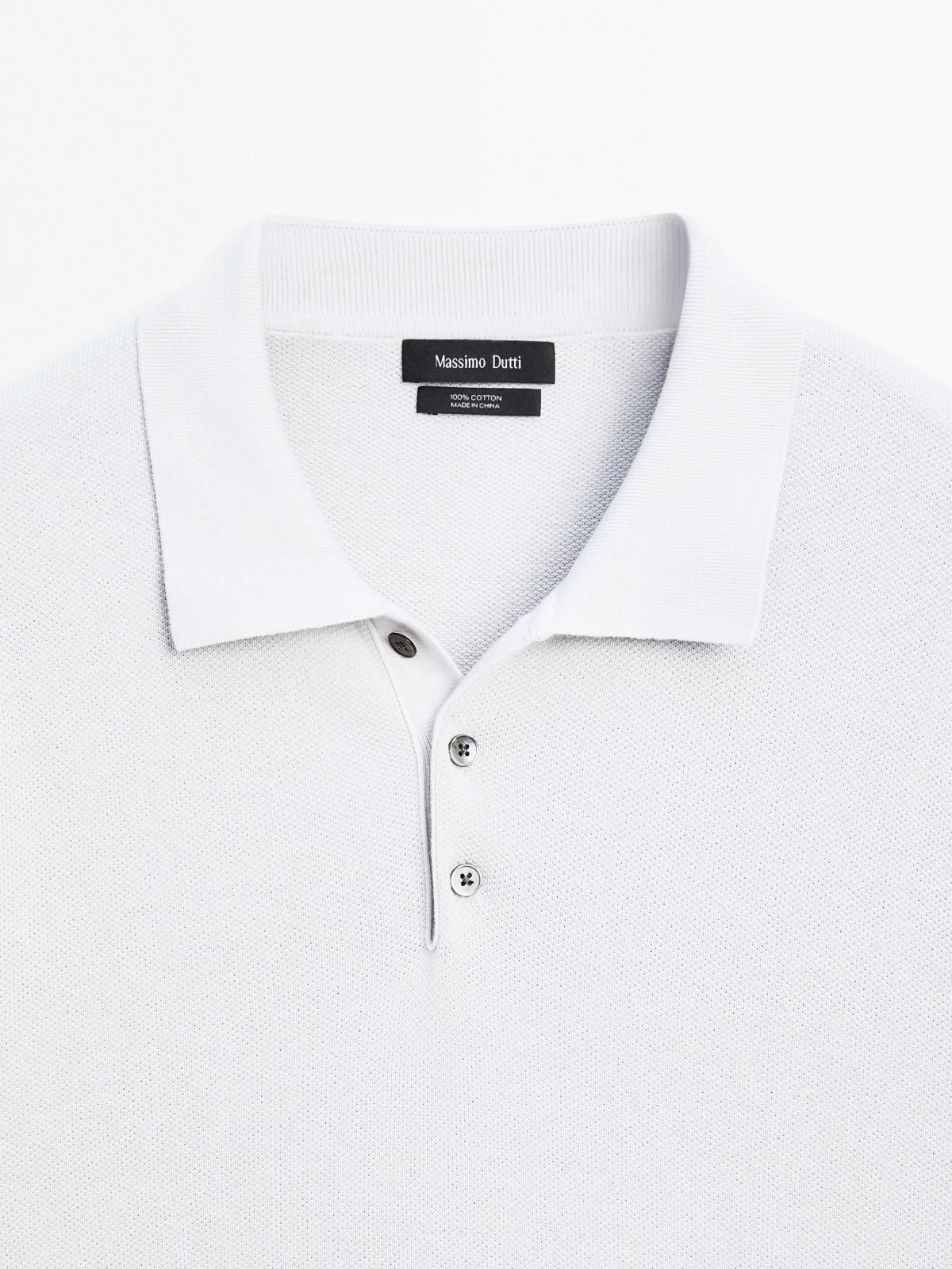 마시모두띠 미니멀 텍스처 코튼 니트 반팔 폴로셔츠 0931/388 PEARL GREY - 상세 이미지 2