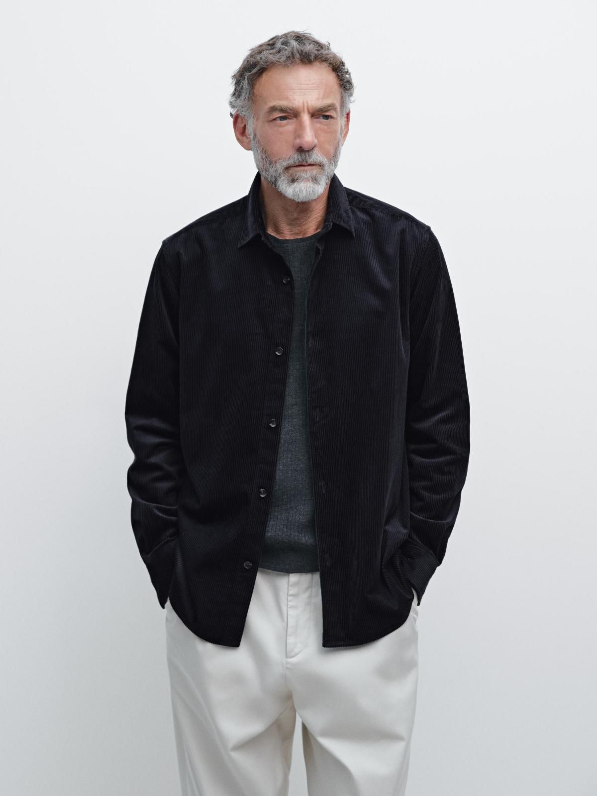 마시모두띠 코듀로이 레귤러핏 긴팔 오버셔츠 1765/262 NAVY BLUE 이미지 8