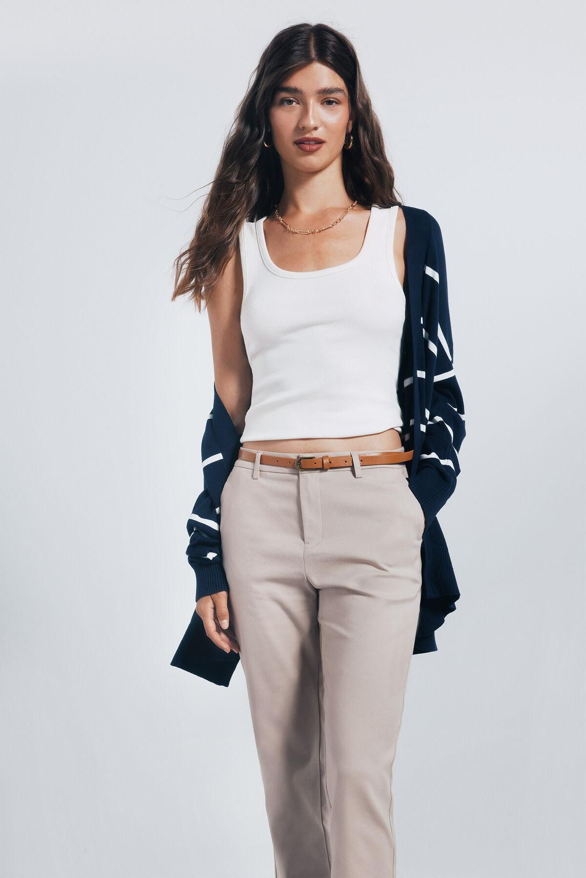 스프링필드 스트레이트핏 크롭 치노 팬츠 6832064 BEIGE - 상세 이미지 3