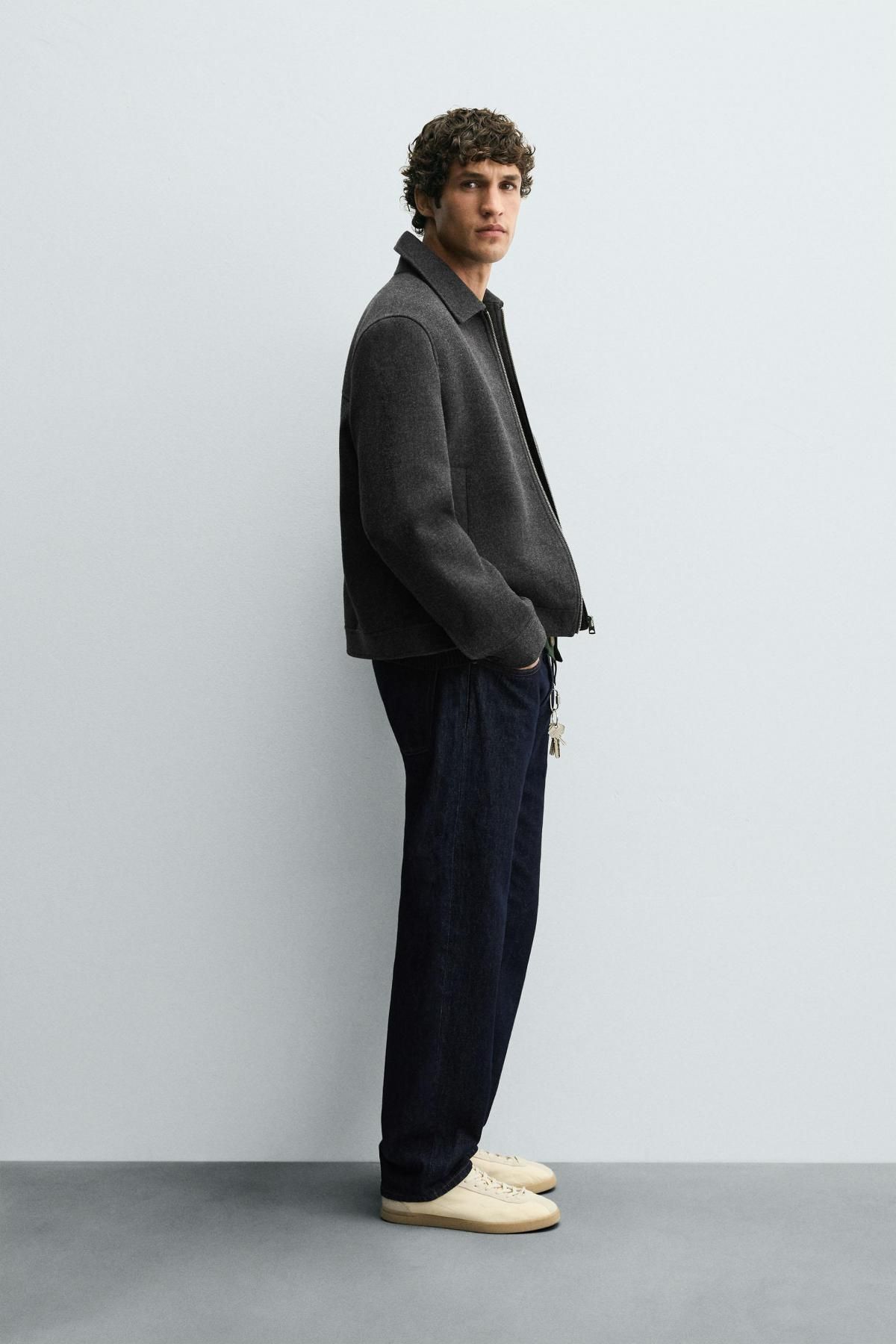 자라 테크니컬 울이펙트 집업 재킷 3286/200 ANTHRACITE GREY - 상세 이미지 5