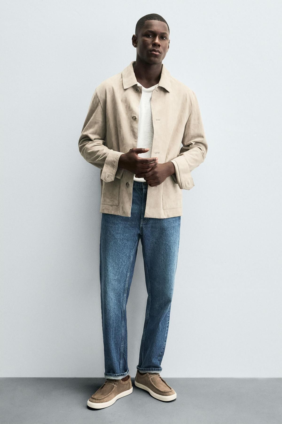 자라 캐주얼 스플릿스웨이드 레더 모크토 옥스포드화 2433/620 TAUPE GREY - 상세 이미지 3
