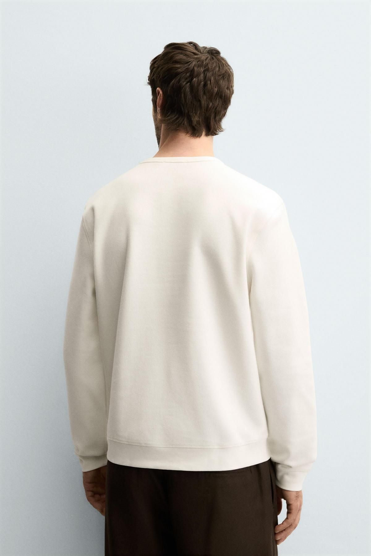 자라 미니멀 립 버튼넥 긴팔 티셔츠 4092/338 OYSTER-WHITE - 상세 이미지 4