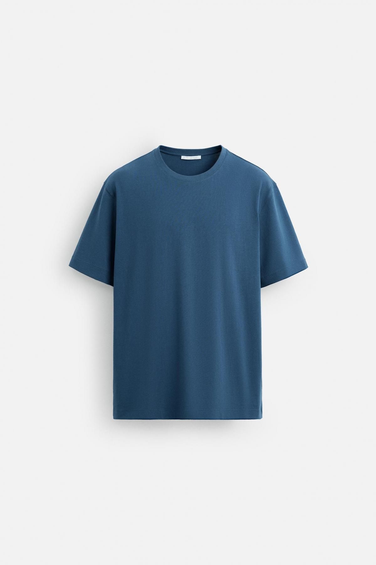 자라 베이직 미디엄 웨이트 반팔 티셔츠 1887/470 BLUE - 메인 이미지