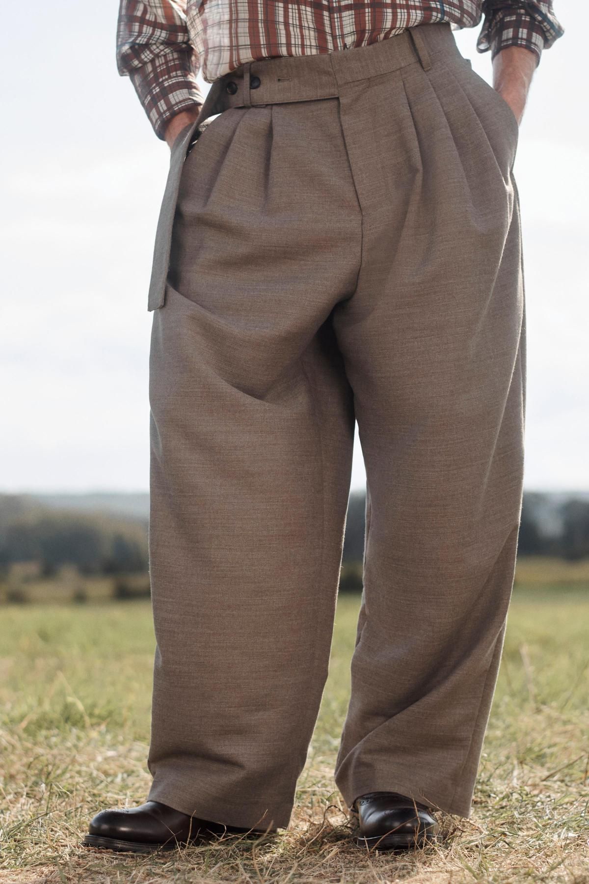 자라 한정판 벨트 와이드 팬츠 5791/055 BROWN / TAUPE - 상세 이미지 3
