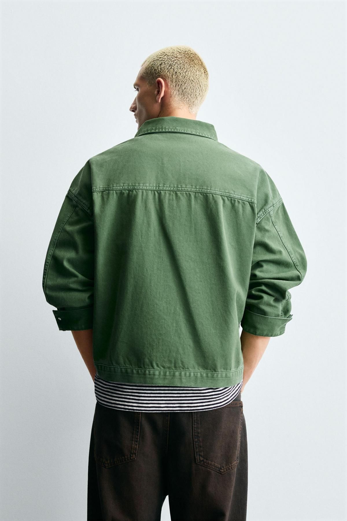 자라 카고 워싱 패치 테크니컬 오버핏 재킷 4302/375 GREEN - 상세 이미지 4