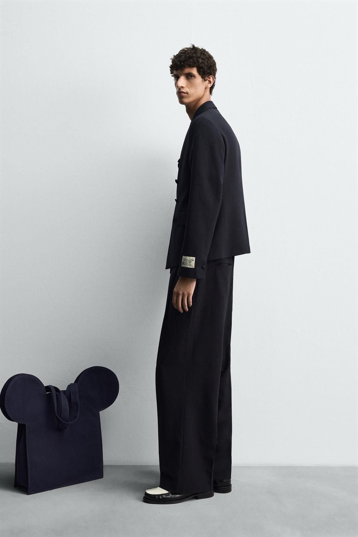 자라 울블렌드 더블브레스트 블레이저 X 해리 램버트 디즈니 6413/526 NAVY BLUE - 상세 이미지 5