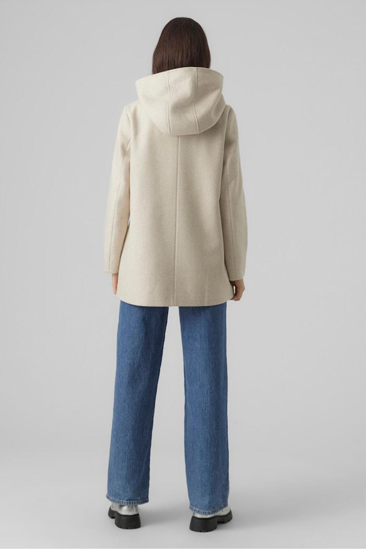 베로모다 트렌디 더블버튼 후드 울 코트 7930098 BEIGE - 상세 이미지 5
