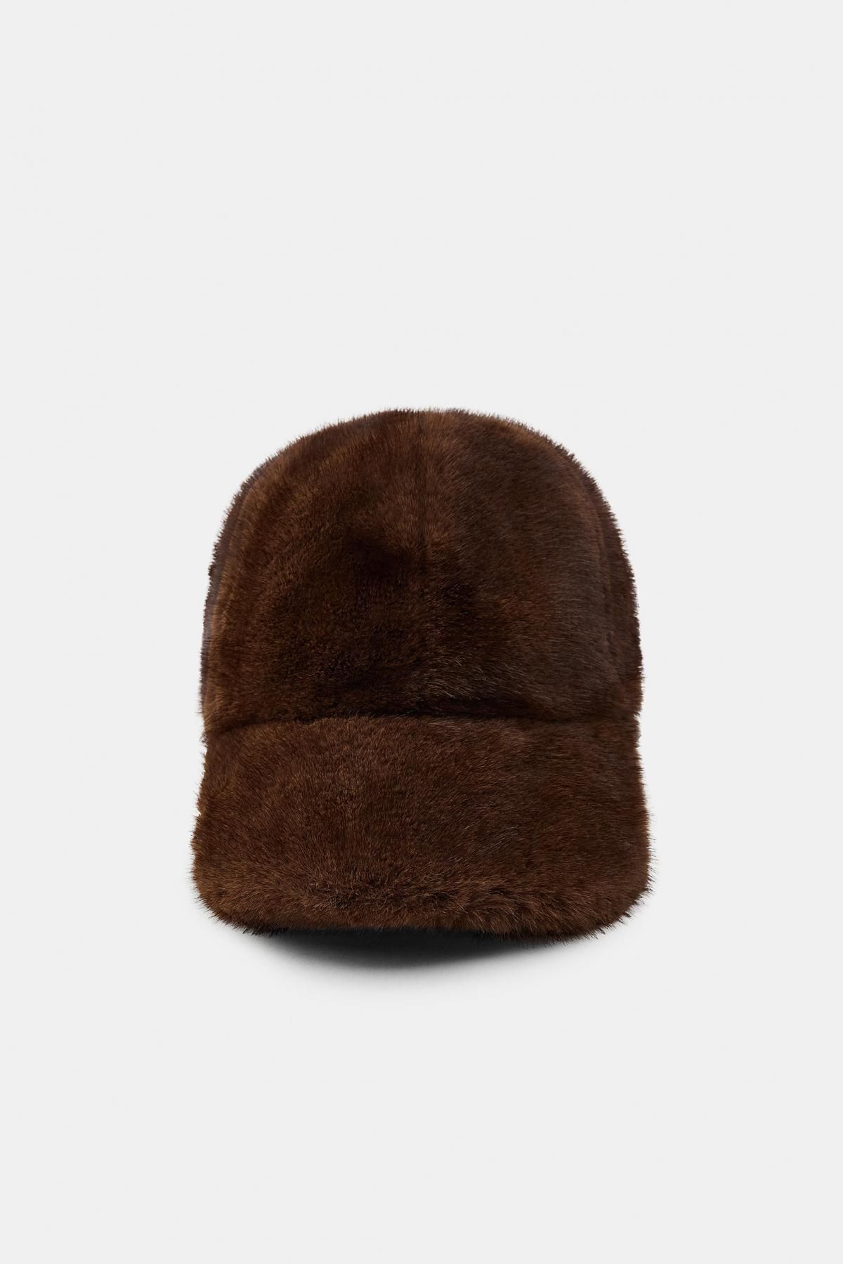 자라 페이크 퍼 캡모자 3920/792 BROWN - 메인 이미지