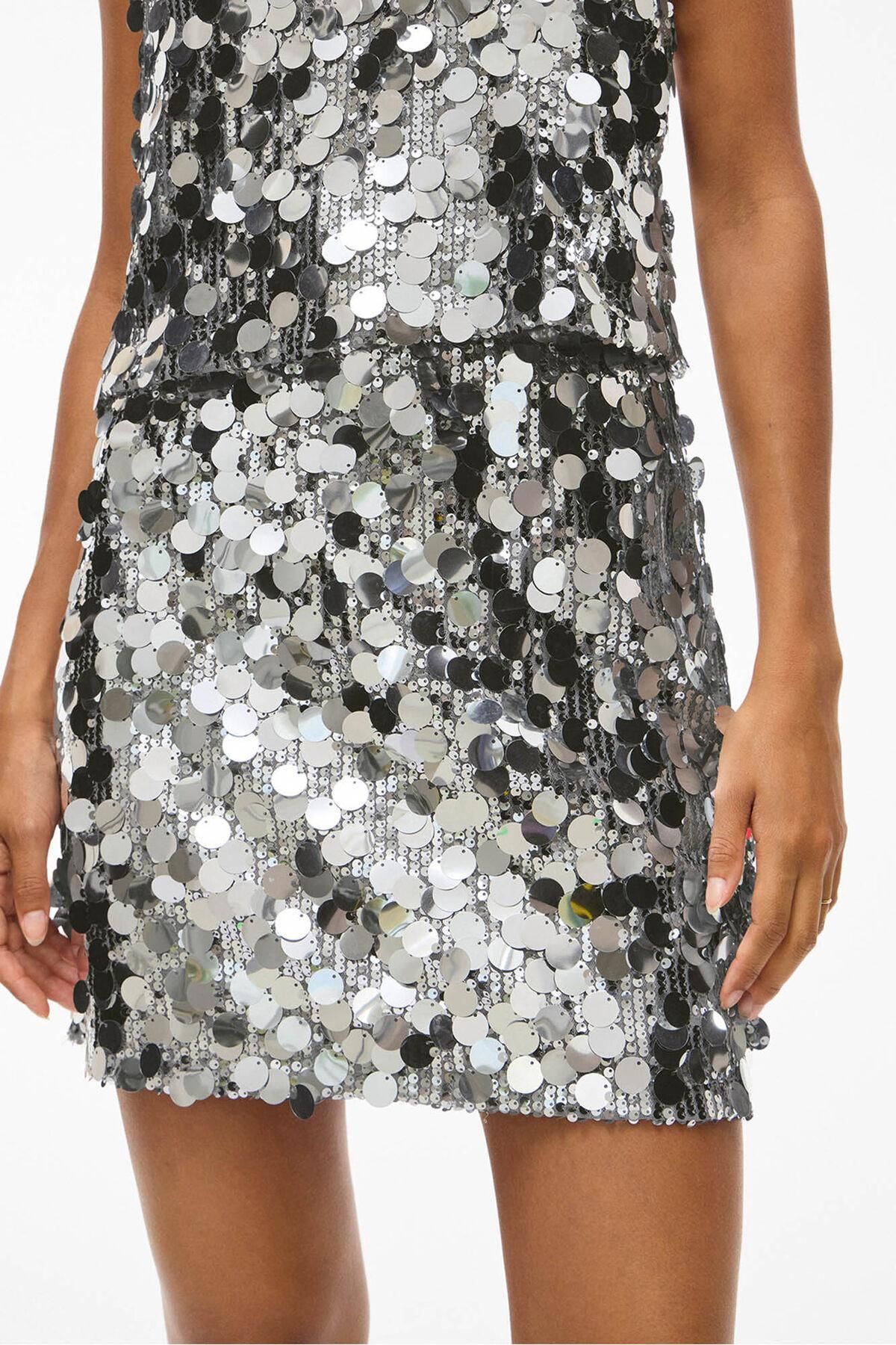 빌라 파티 글리터 시퀸 미니 스커트 5722691 GRIS - 상세 이미지 3