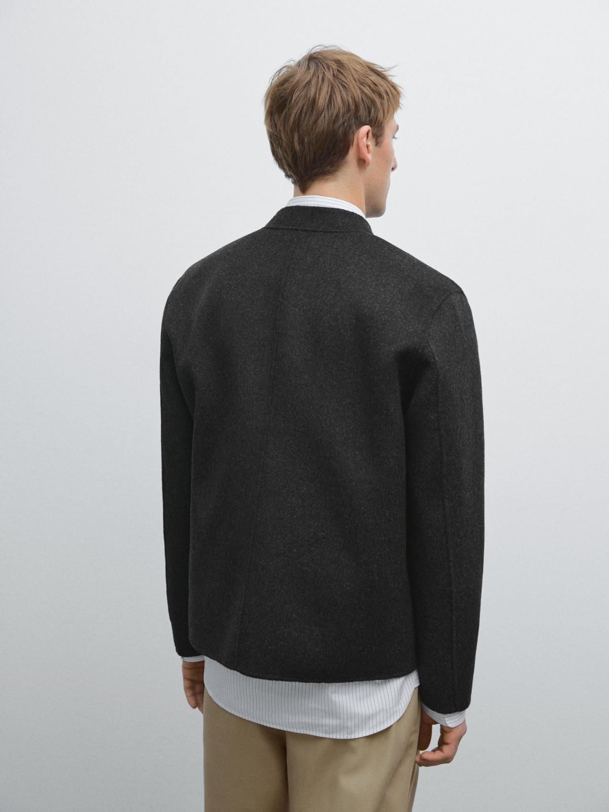 마시모두띠 더블 울 블렌드 봄버 재킷 2830/380 ANTHRACITE GREY - 상세 이미지 4