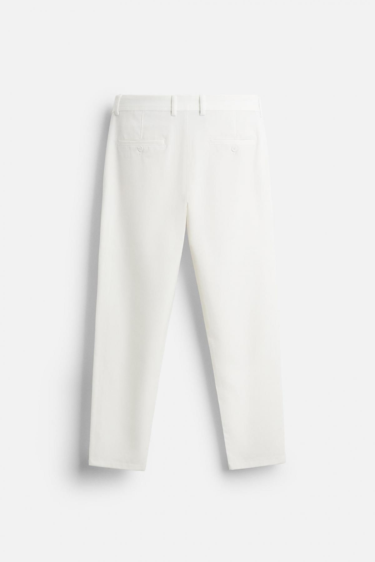 자라 텍스처 컴포트 슬림핏 팬츠 0706/648 OYSTER-WHITE 이미지 6