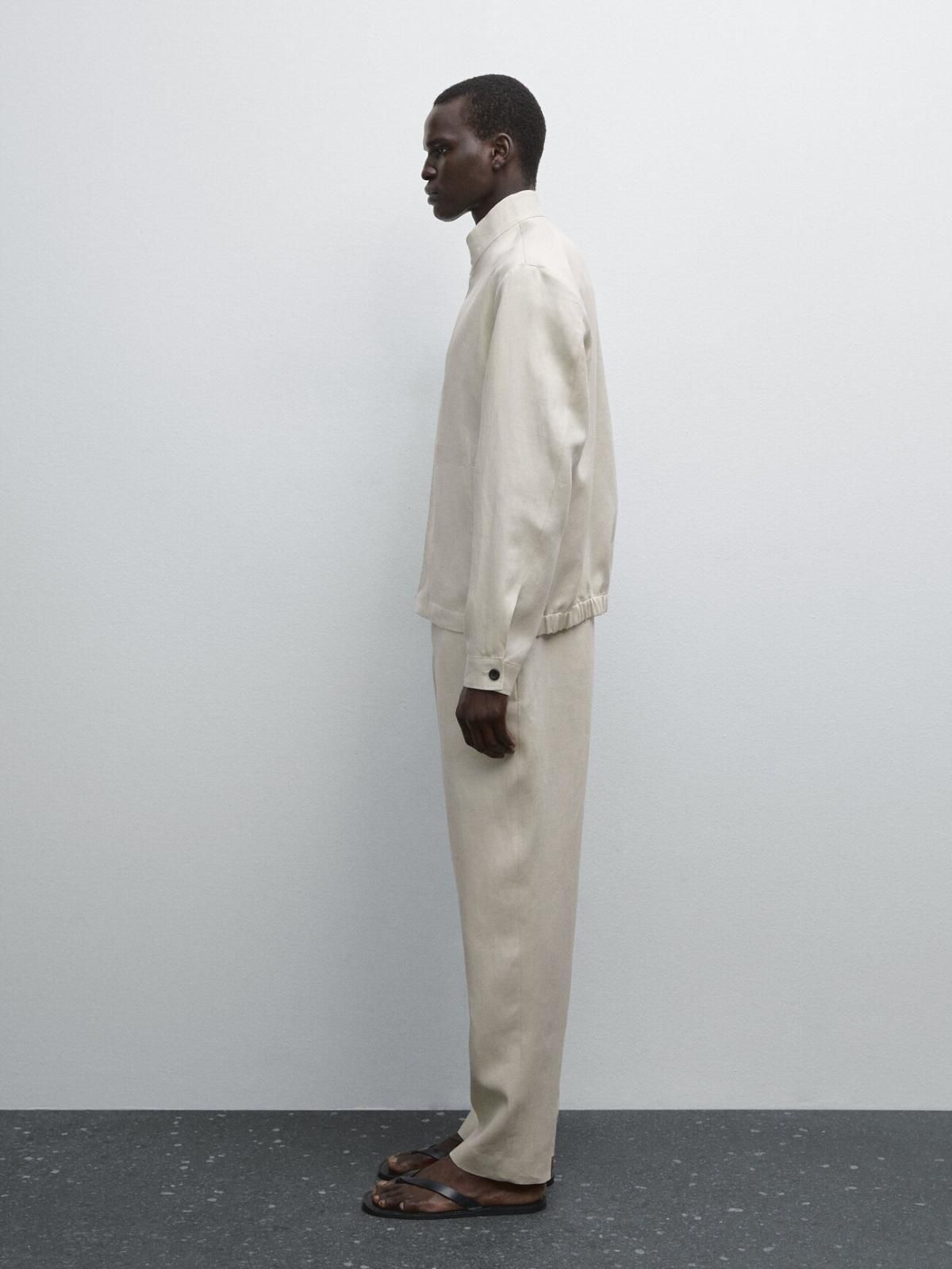 마시모두띠 100 리넨 클래식 와이드 팬츠 2862/354 LIGHT BEIGE - 상세 이미지 5