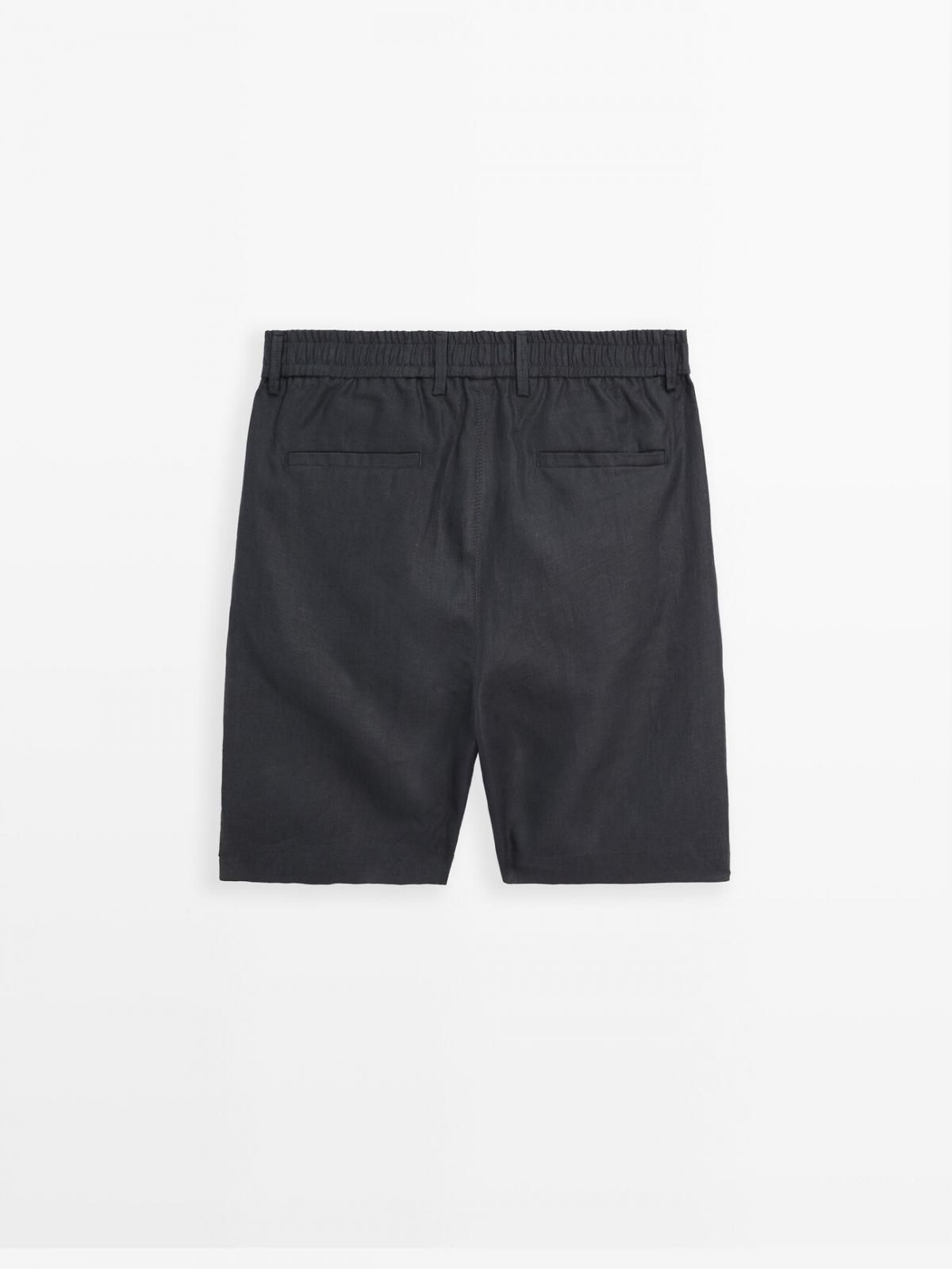 마시모두띠 세미 조거핏 리넨 버뮤다 쇼츠 2907/006 NAVY BLUE - 상세 이미지 3