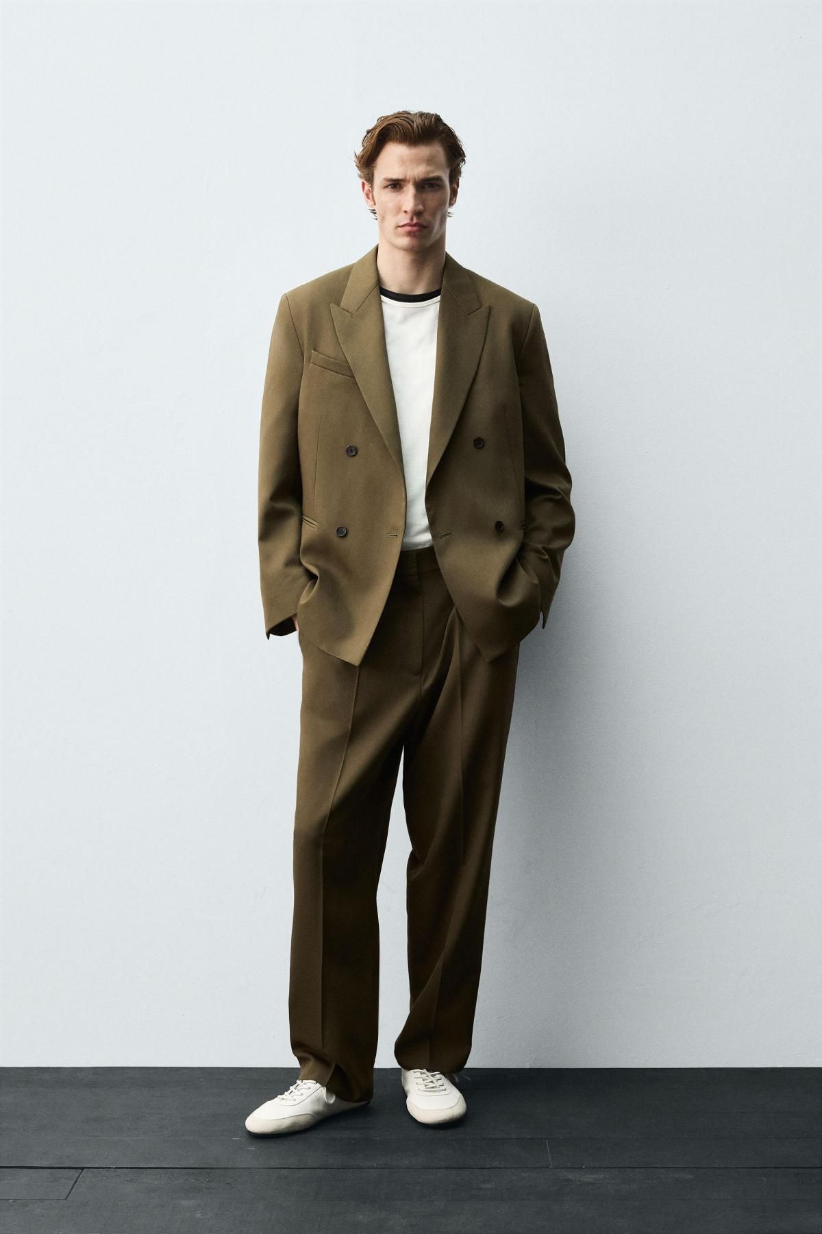 자라 테크니컬 더블브레스트 테일러드 재킷 5788/203 DARK OLIVE - 상세 이미지 2