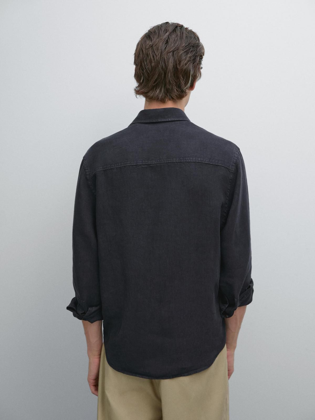 마시모두띠 리넨 릴랙스핏 오버셔츠 1743/285 NAVY BLUE 이미지 7