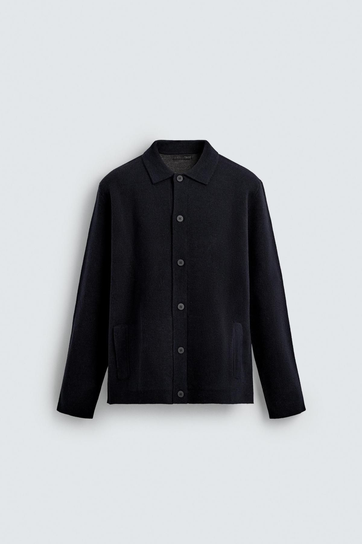 자라 텍스처 베이직 포켓 긴팔 가디건 5755/333 NAVY BLUE - 메인 이미지
