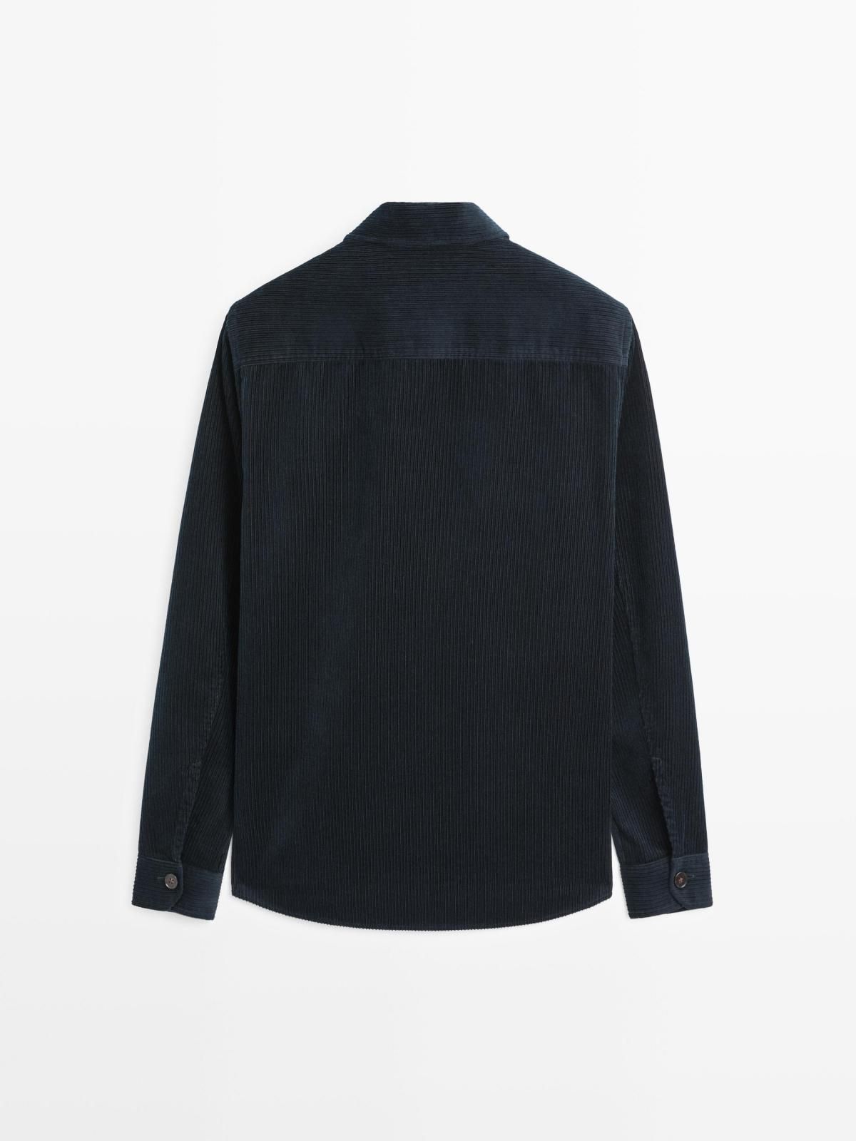 마시모두띠 코듀로이 포켓 오버셔츠 남성 긴팔 캐주얼 1722/287 NAVY BLUE - 상세 이미지 2
