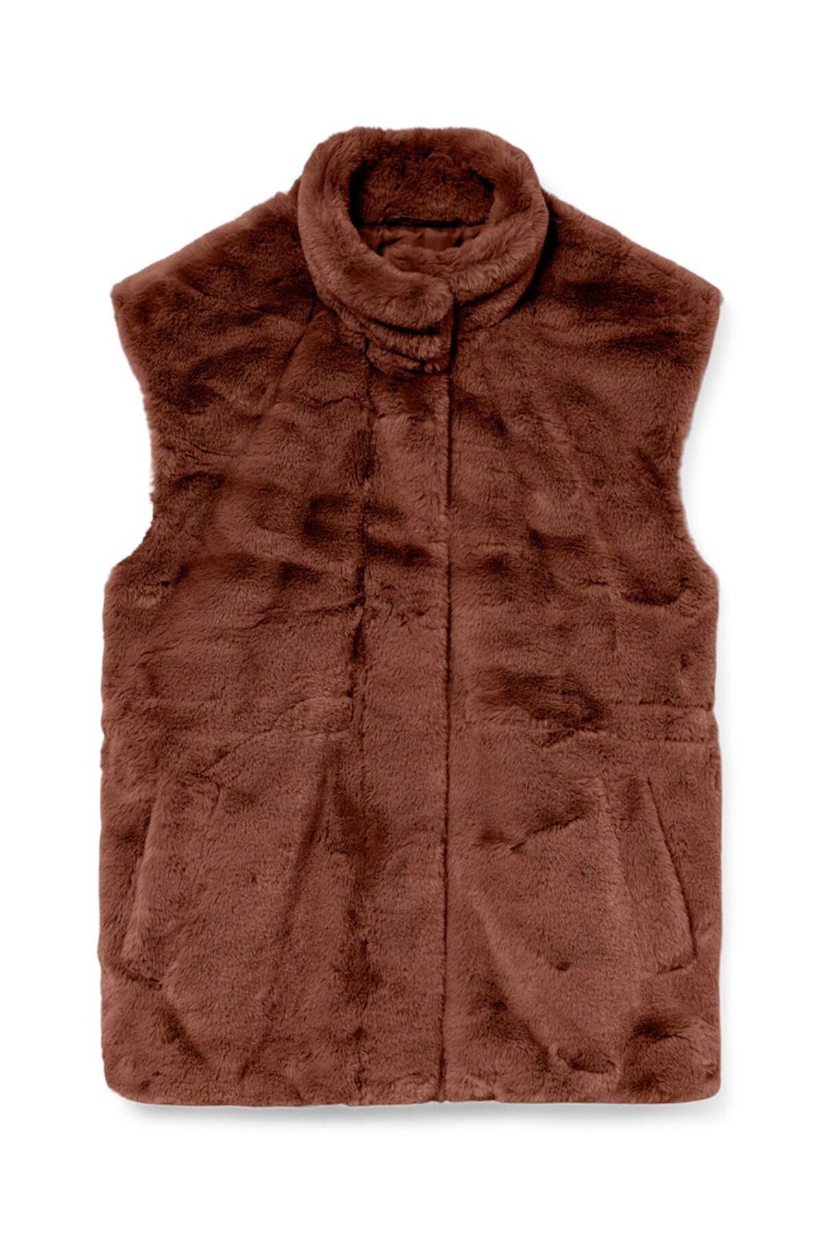 베로모다 퍼 하이넥 포켓 베스트 6432536 MARRON OSCURO - 상세 이미지 5