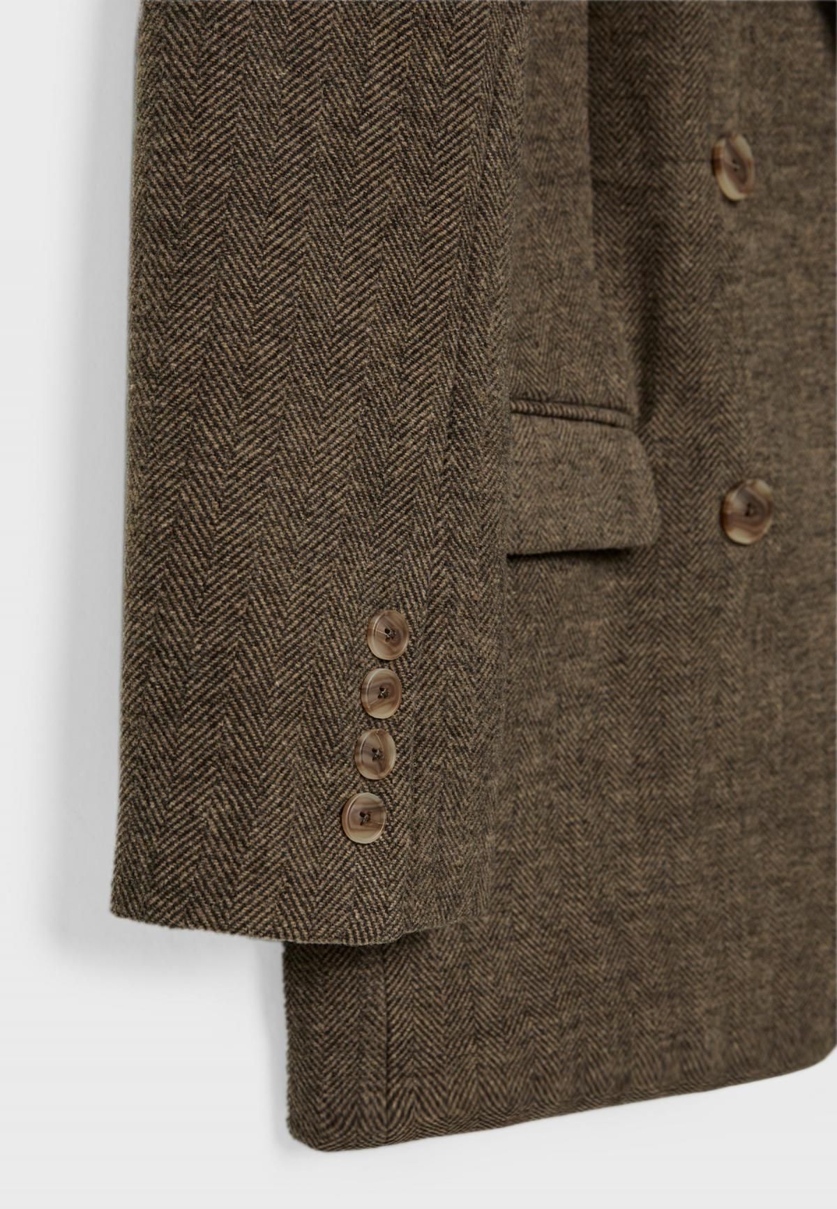 스트라디바리우스 헤링본 오버핏 더블브레스트 테일러드 재킷 8502/751 PALE CAMEL - 상세 이미지 2