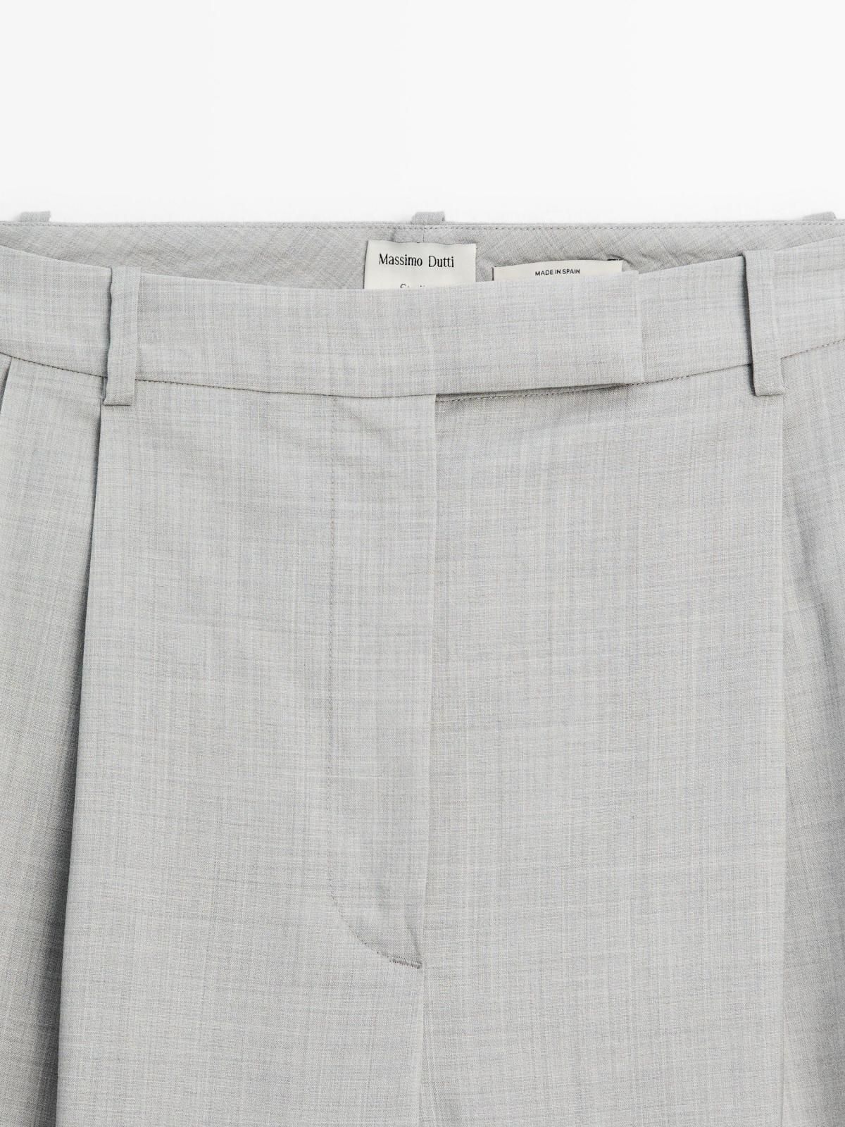 마시모두띠 다트 디테일 울 와이드 팬츠 9009/951 PALE GREY - 상세 이미지 5
