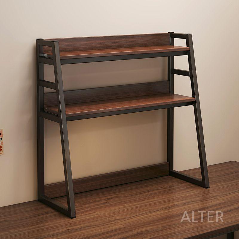 책상 선반 원목 정리함 전면 철제 수납 책장 이동식 랙 책꽂이 백색 오크 55CM - 상세 이미지 2