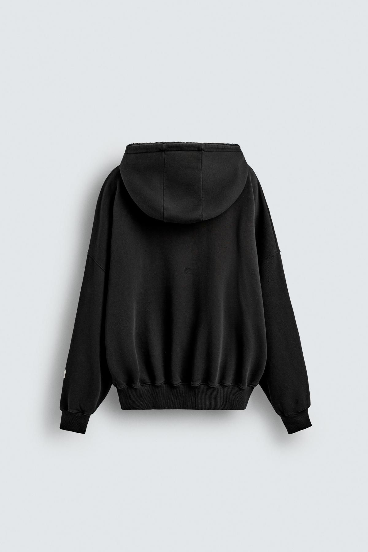 자라 박시핏 포켓 후드 스웨트셔츠 X SRA 0722/341 BLACK 이미지 8