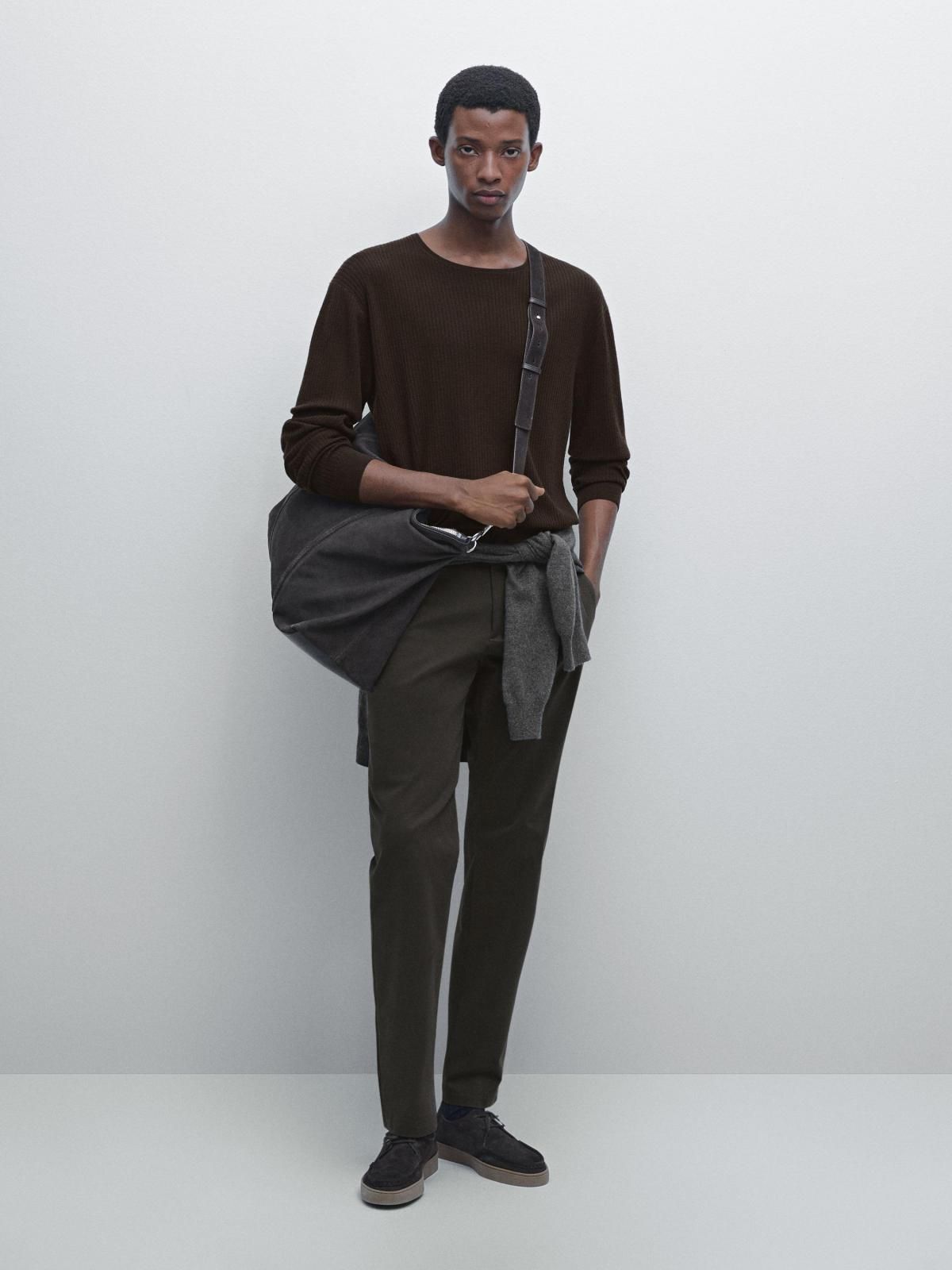 마시모두띠 슬림핏 테크니컬 코튼블렌드 슬랙스 팬츠 0036/006 GREYISH GREEN - 상세 이미지 2