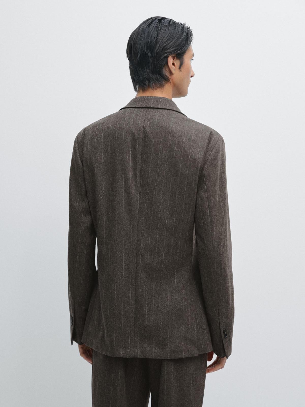 마시모두띠 클래식 스트라이프 울블렌드 테일러드 블레이저 2807/366 BROWN MARL - 상세 이미지 4