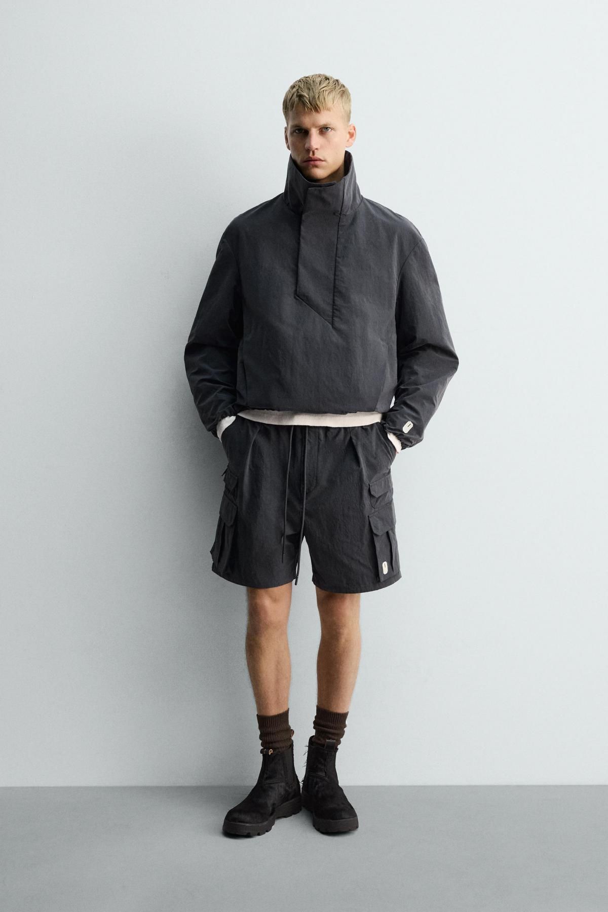 자라 하이넥 박시핏 포켓 집업 재킷 3918/151 CHARCOAL GREY - 상세 이미지 2