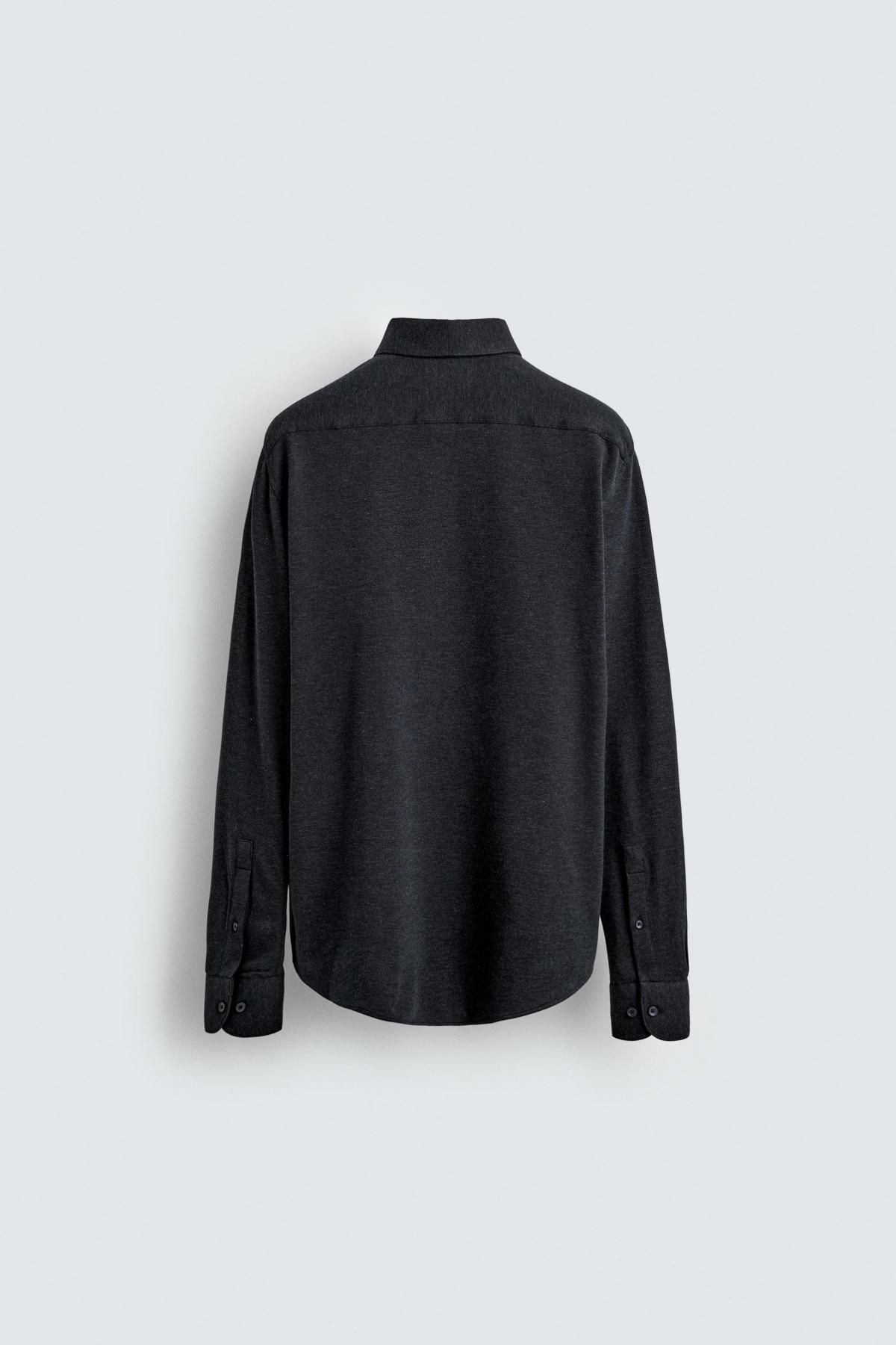 자라 소프트 코튼 테크니컬 긴팔 폴로셔츠 7545/783 DARK NAVY 이미지 7