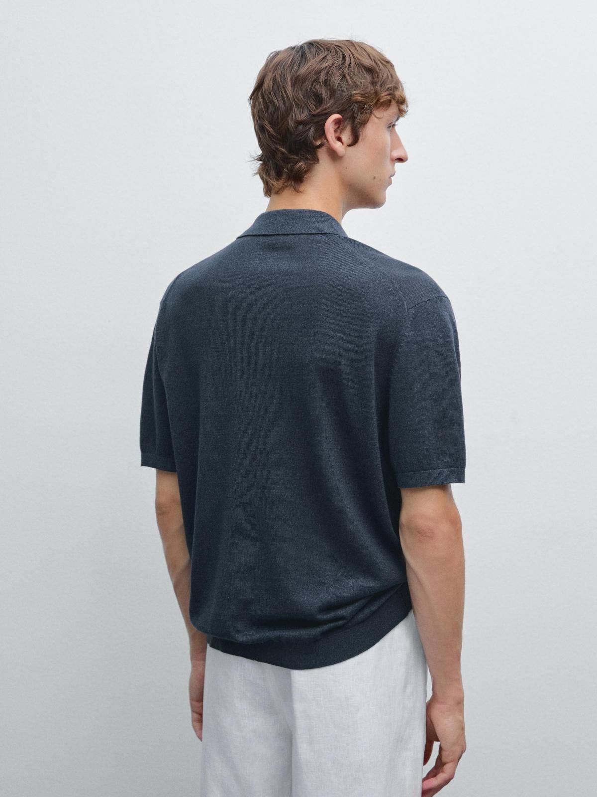 마시모두띠 리넨블렌드 쿨링 니트 반팔 폴로셔츠 0965/376 NAVY BLUE 이미지 6