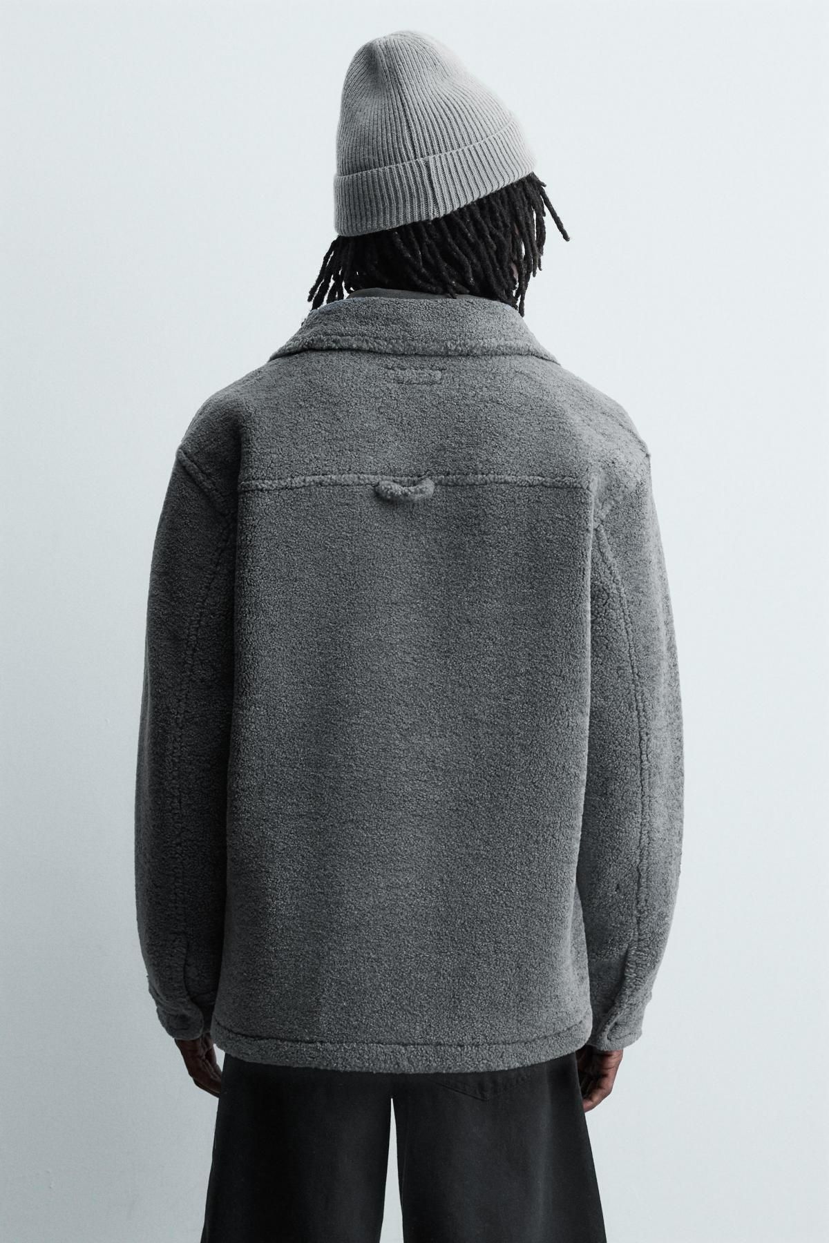 자라 테크니컬 퍼 루즈핏 포켓 오버셔츠 3046/390 BLUE / GREY - 상세 이미지 4
