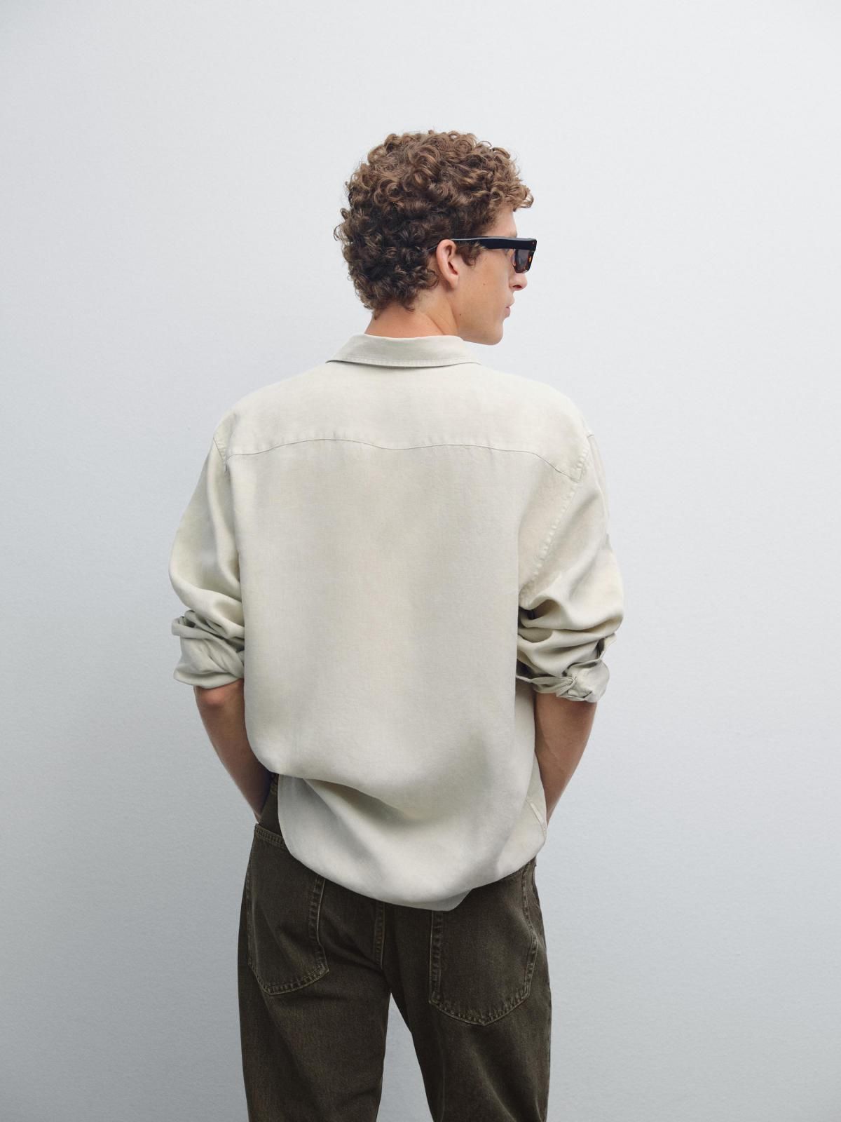 마시모두띠 리넨 몰틴토 테크니컬 레귤러핏 긴팔 셔츠 1757/298 BEIGE - 상세 이미지 5
