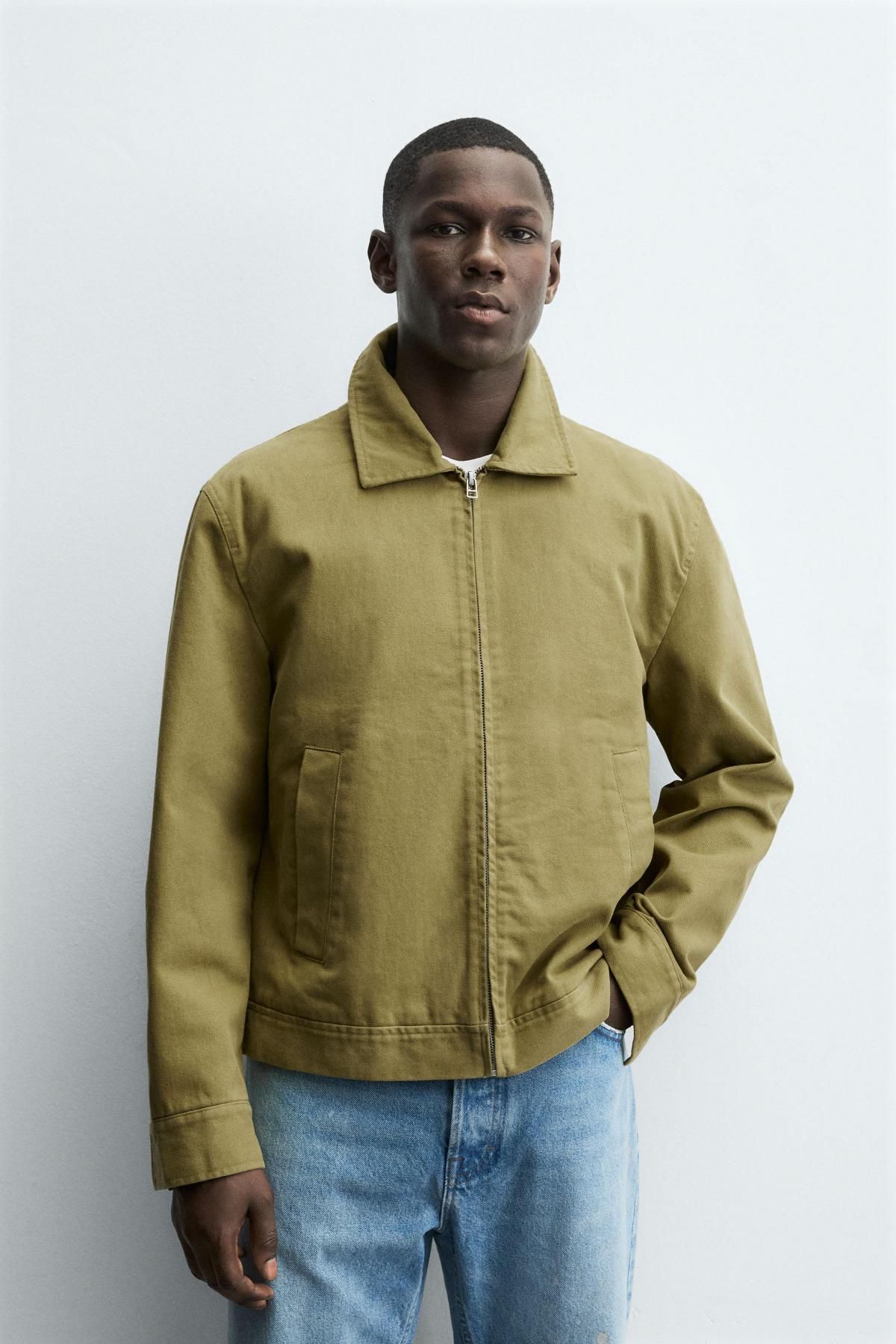 자라 테크니컬 텍스처드 집업 오버셔츠 8574/210 OLIVE GREEN - 상세 이미지 3