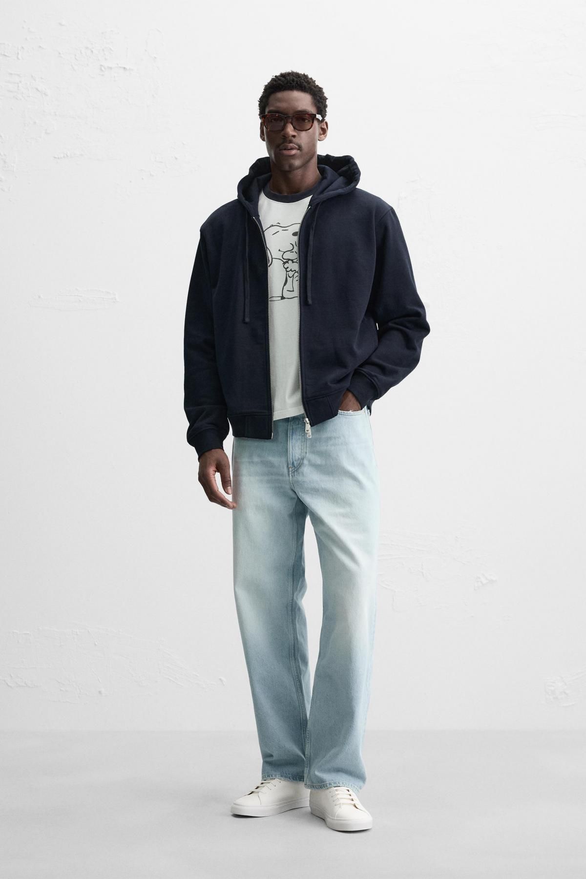 자라 베이직 집업 후디 0761/428 NAVY BLUE - 상세 이미지 2