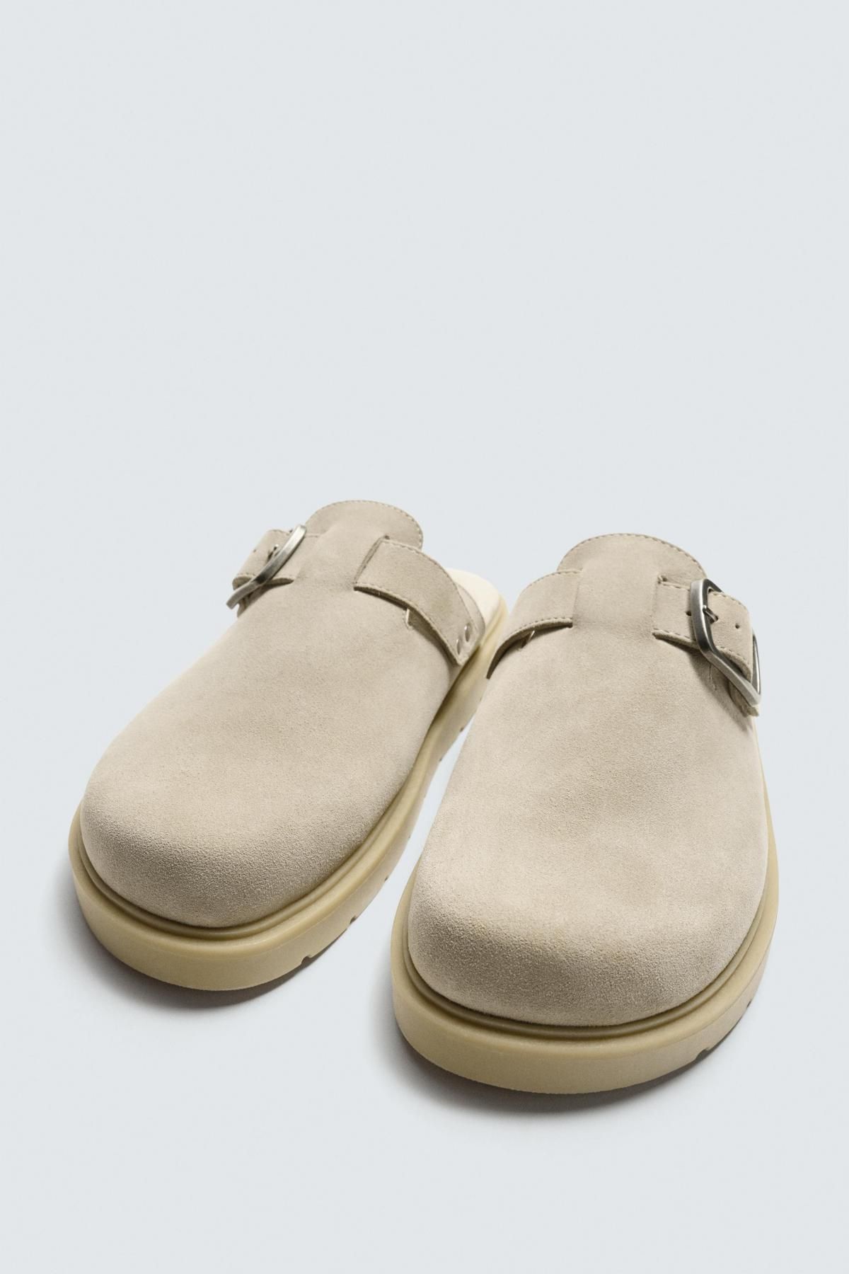 자라 베이지 레더 버클 청키 클로그 2721/620 BEIGE - 상세 이미지 5