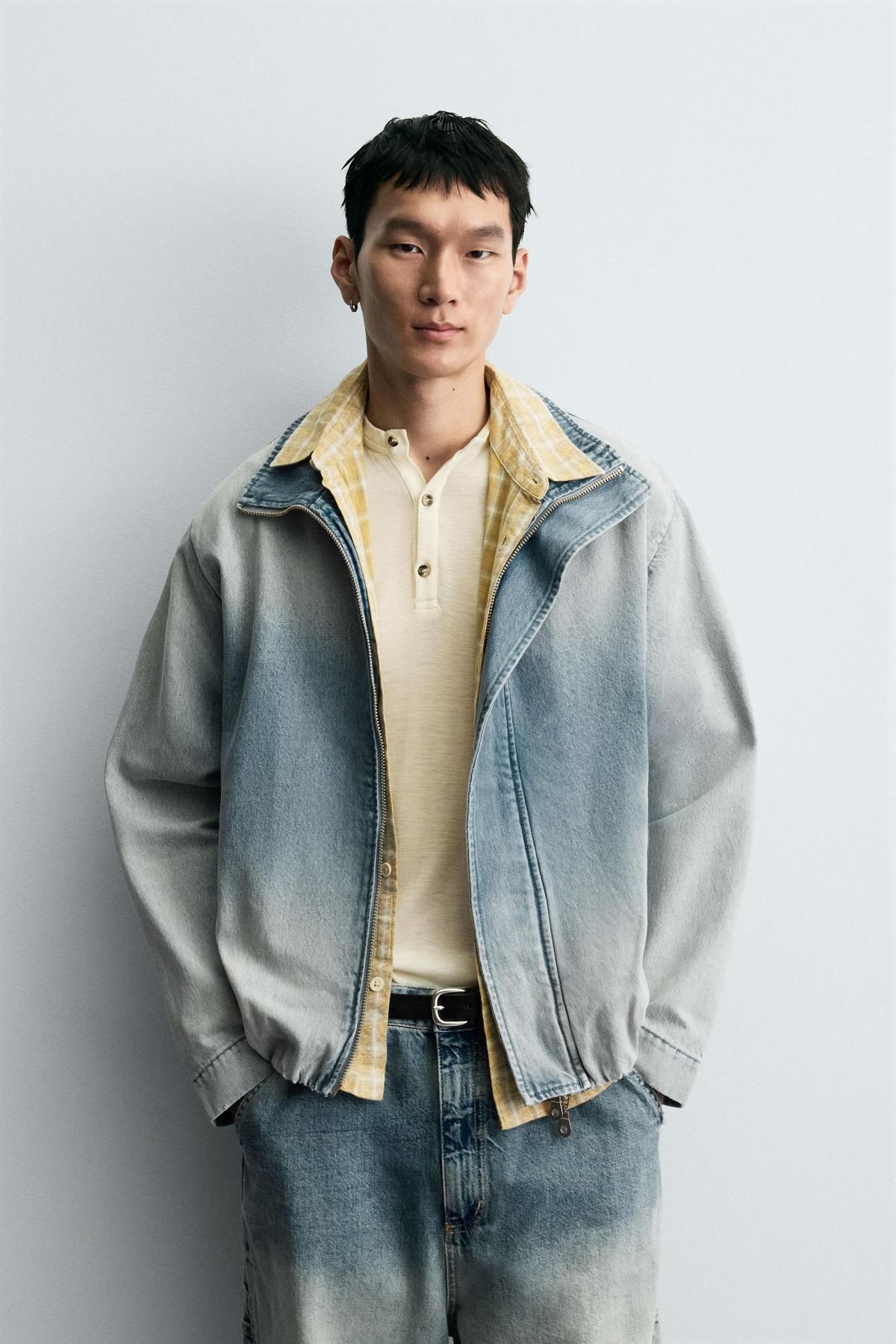 자라 워시드 테크니컬 데님 집업 재킷 3409/300 LIGHT BLUE - 상세 이미지 3