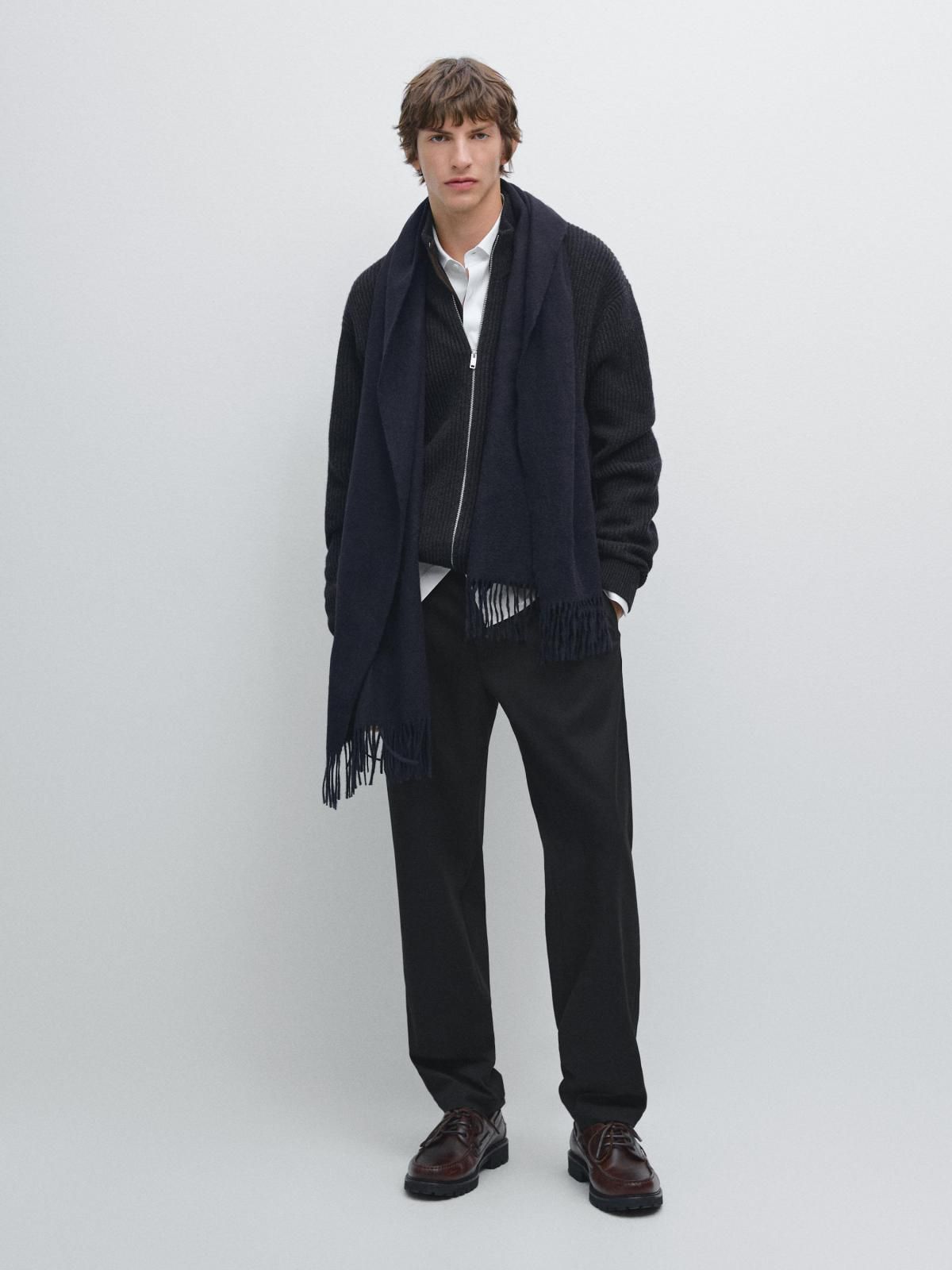 마시모두띠 울 블렌드 투웨이 지퍼 포켓 니트 가디건 1080/238 FADED NAVY - 상세 이미지 2