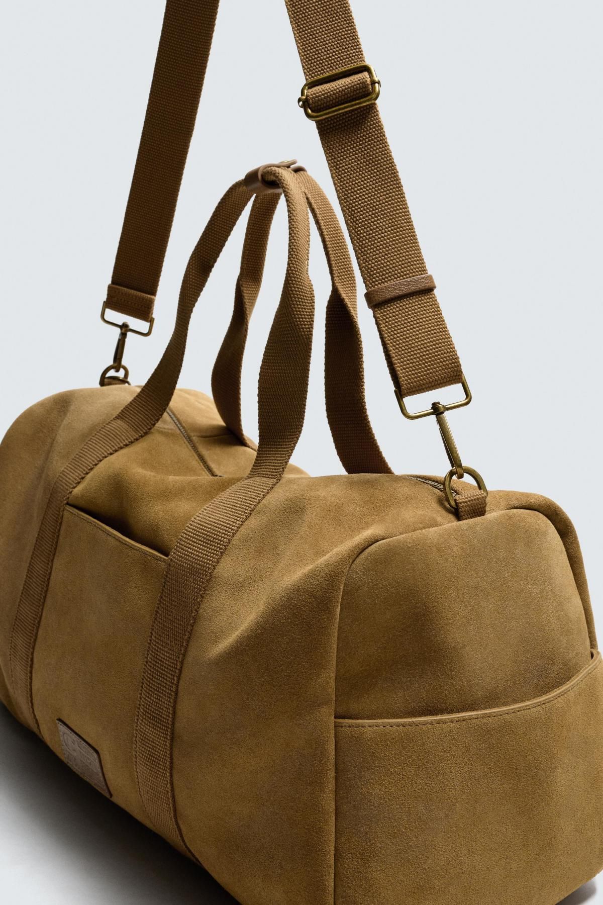 자라 스웨이드 가죽 트래블백 X 챔피온 3144/620 SAND BROWN - 상세 이미지 3