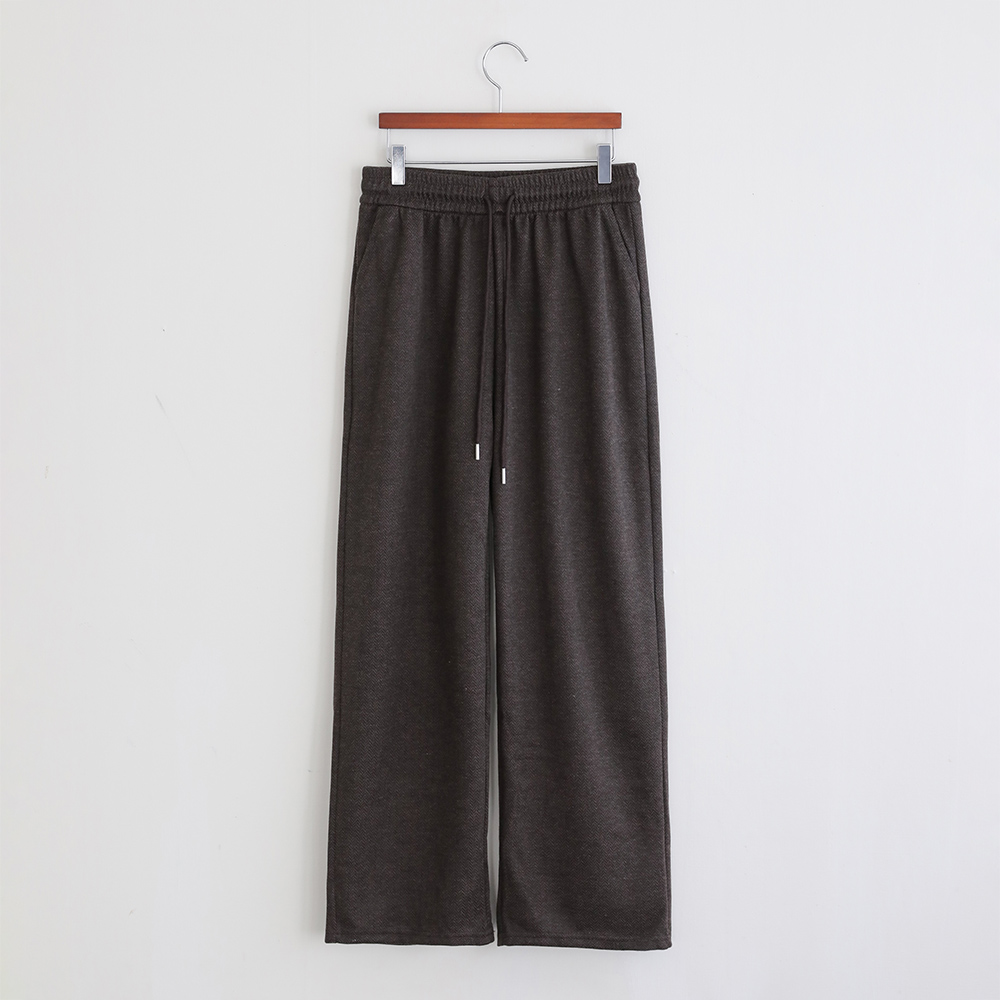 [오픈할인/정상가15800] 리폰트 헤링본 울 와이드 일자핏 밴딩 슬랙스 팬츠 이미지 6
