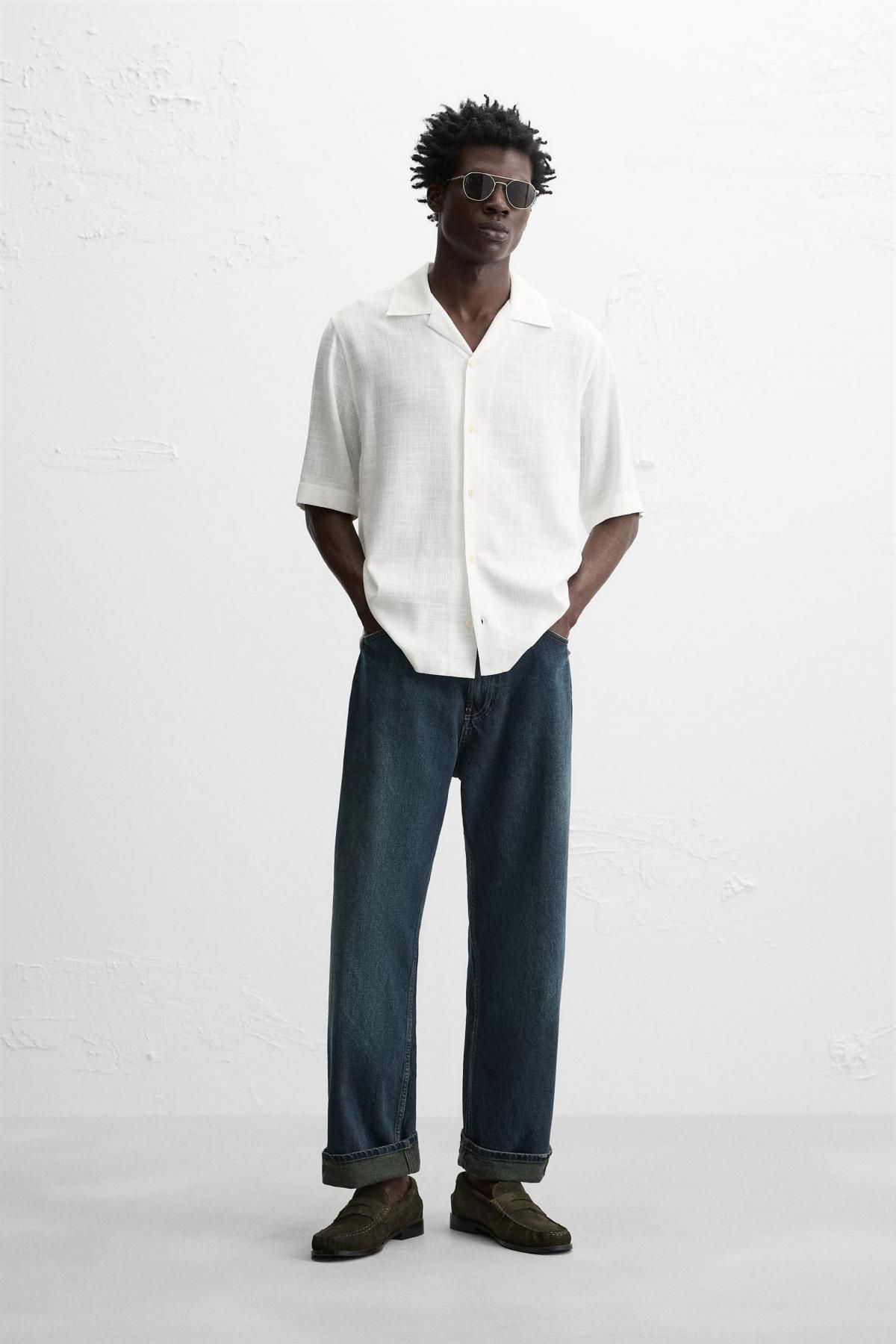 자라 릴랙스핏 반팔 셔츠 4620/300 OYSTER-WHITE - 상세 이미지 2