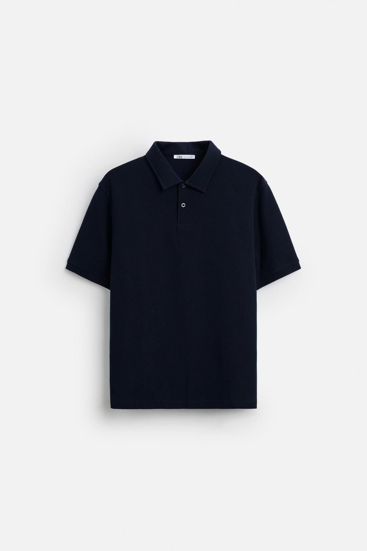 자라 텍스처 폴로 셔츠 4092/400 NAVY BLUE - 메인 이미지