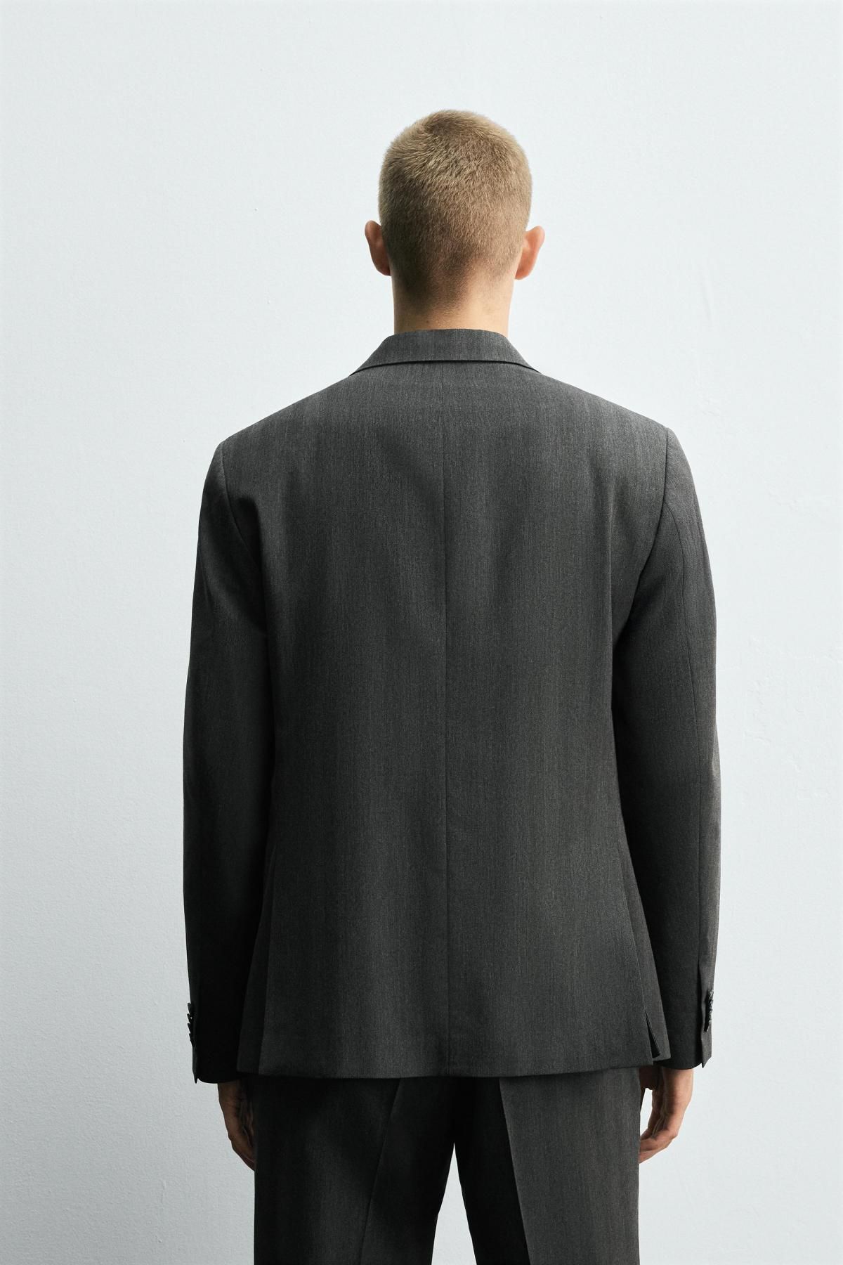자라 헤링본 클래식 테일러드 블레이저 5746/462 ANTHRACITE GREY - 상세 이미지 4