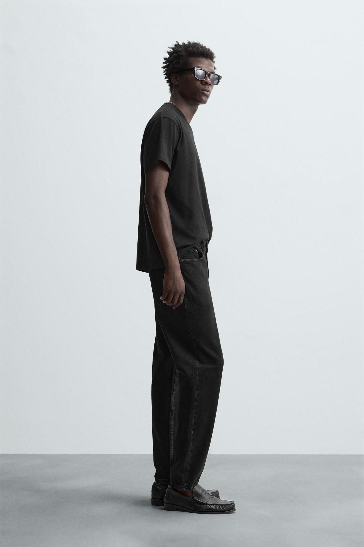 자라 블랙 슬림핏 테이퍼드 데님 팬츠 4060/303 BLACK - 상세 이미지 4