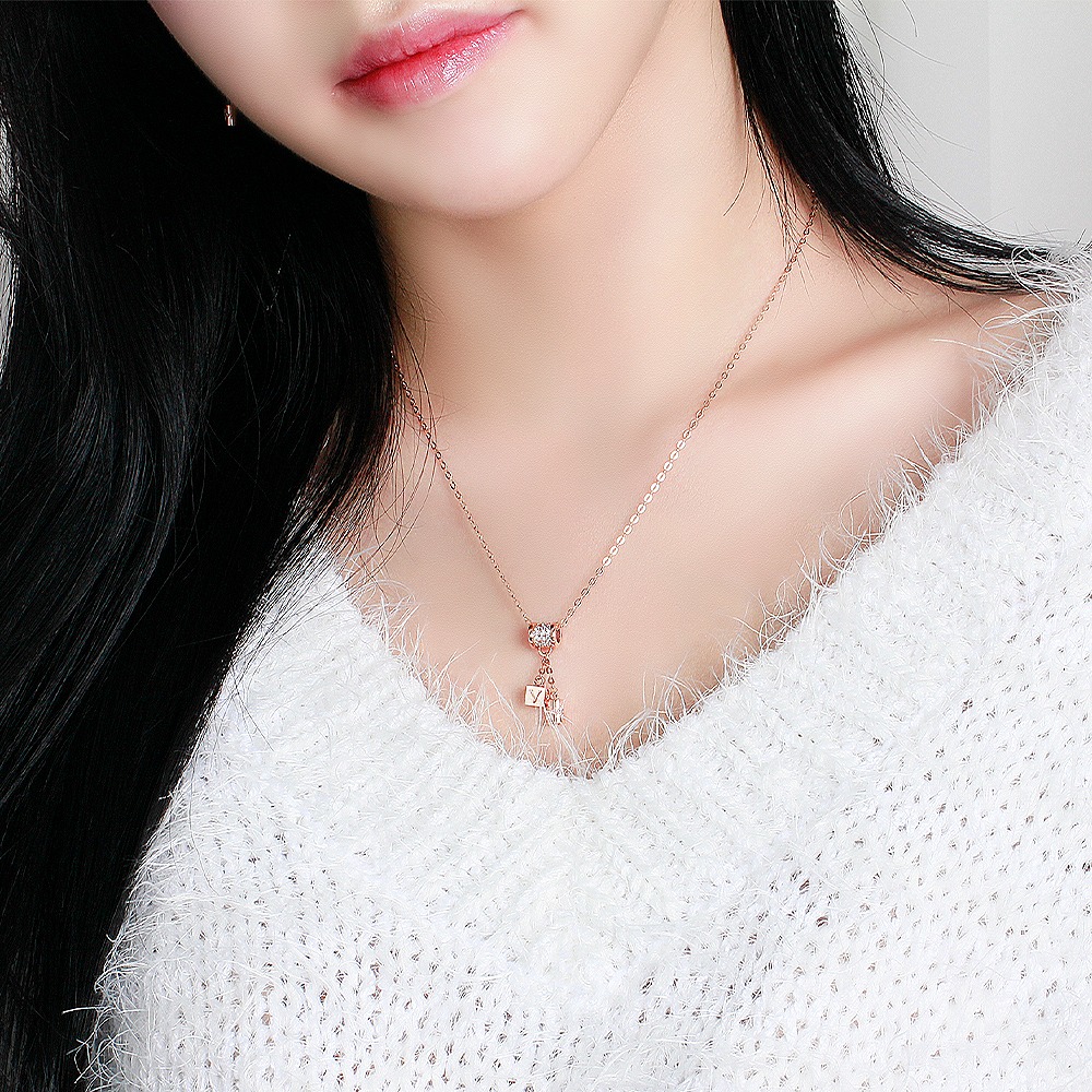 행운의 자물쇠 펜던트 목걸이 골드 여신 친구 생일 선물 18K 고급 루이 기념일 결혼 - 상품 이미지