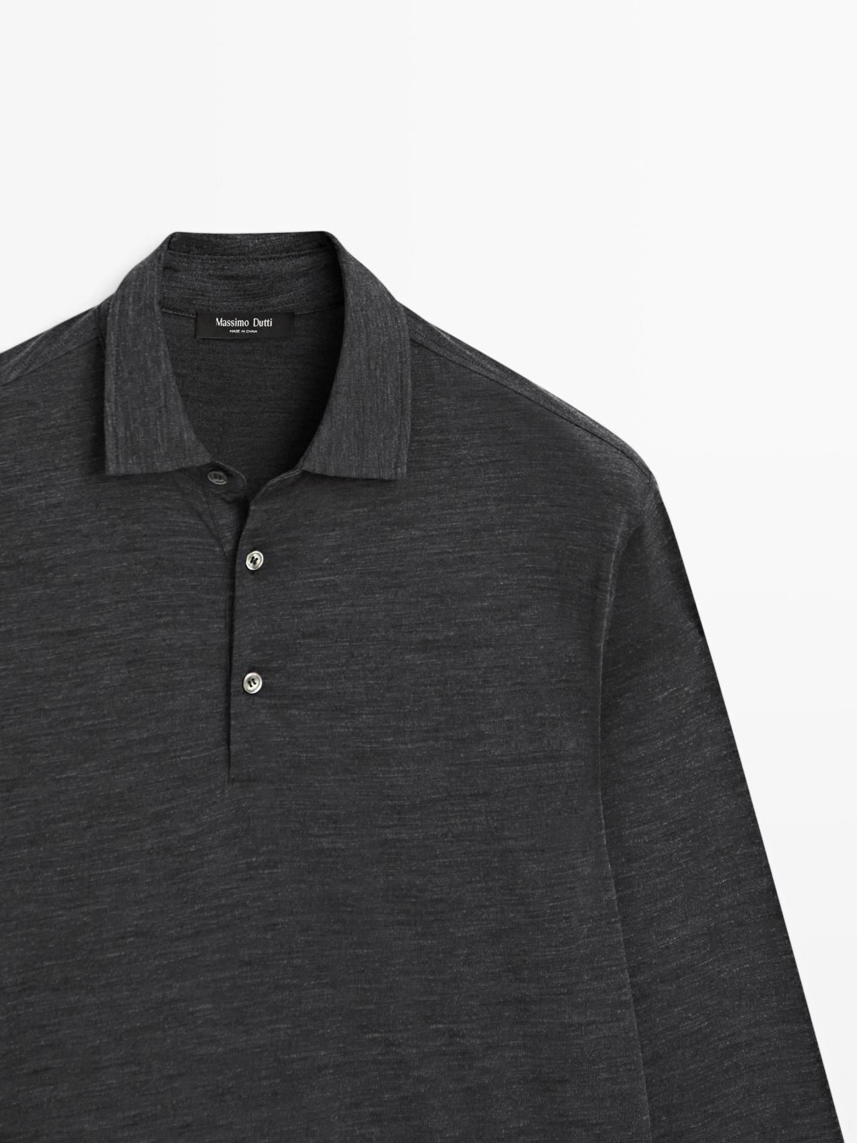 마시모두띠 프리미엄 울블렌드 긴팔 폴로 니트 스웨터 0591/155 ANTHRACITE GREY - 상세 이미지 4