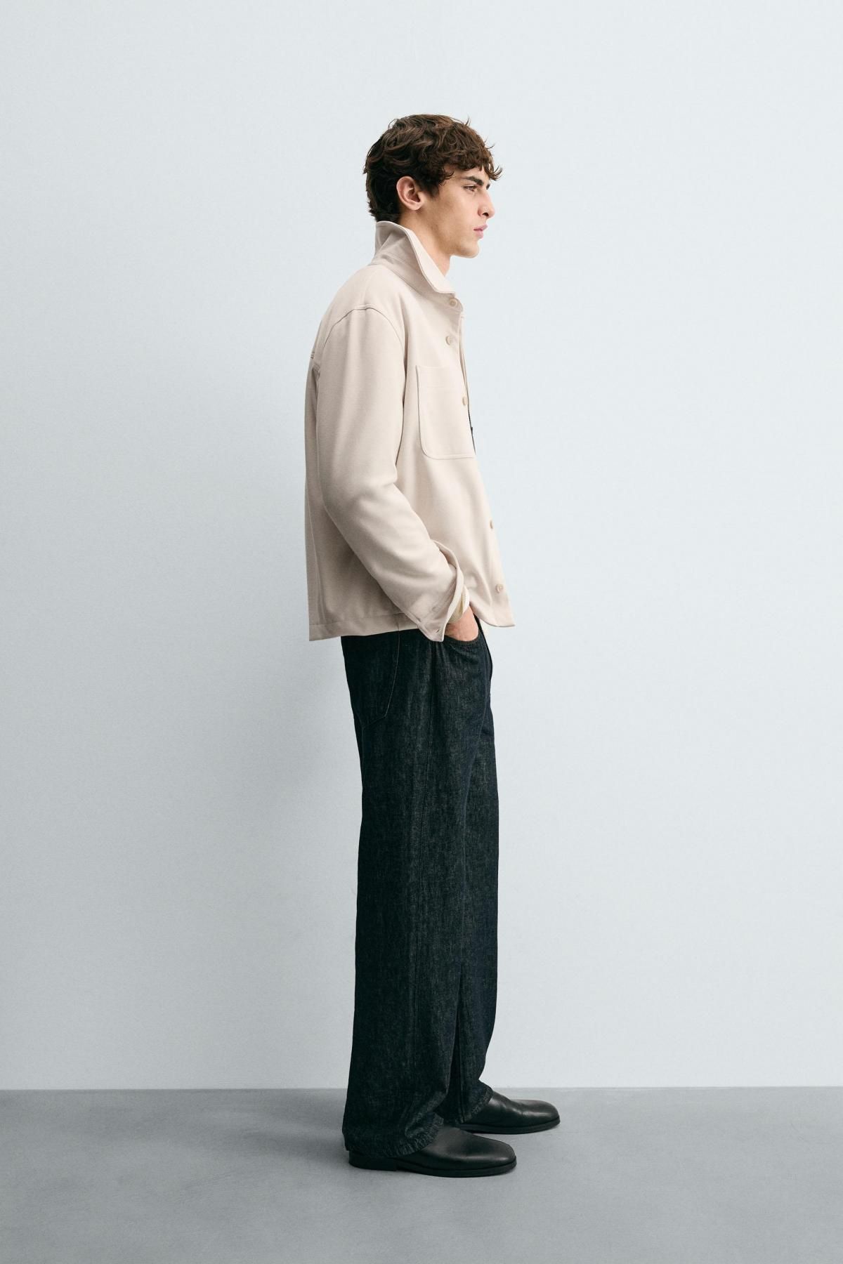 자라 소프트 테크니컬 포켓 오버셔츠 4695/300 BEIGE - 상세 이미지 5