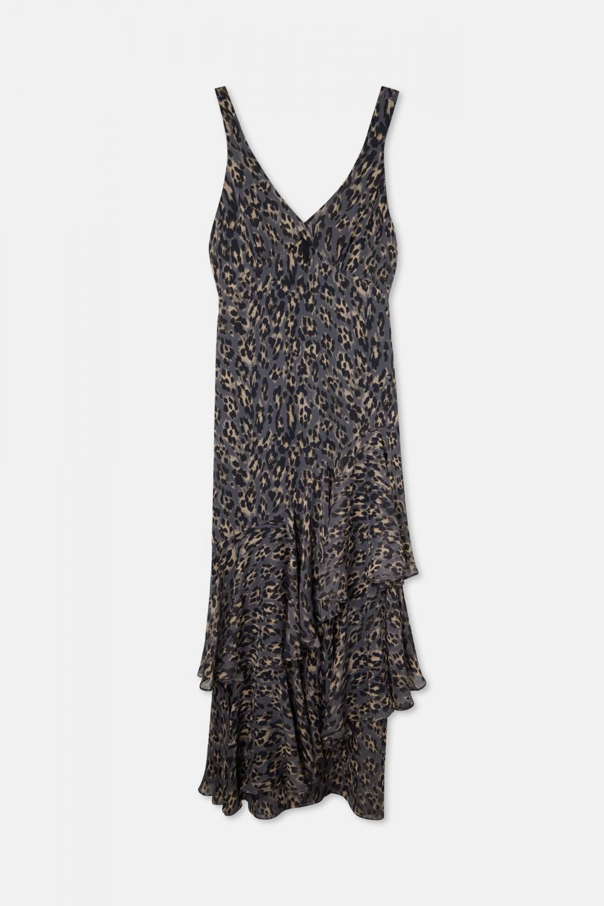 실본 애니멀 프린트 스트랩 롱 원피스 6442367 ESTAMPADO AZUL - 상품 이미지